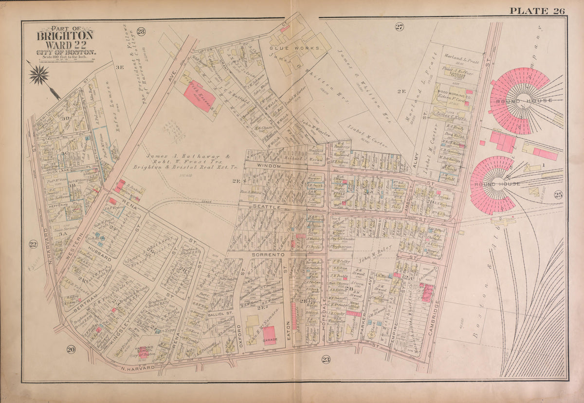 Part of Brighton, Ward 22 - Plate 26 from Atlas of the City of Boston, Brighton : from Actual Surveys and Official Plans 1925 by Relic Map Company