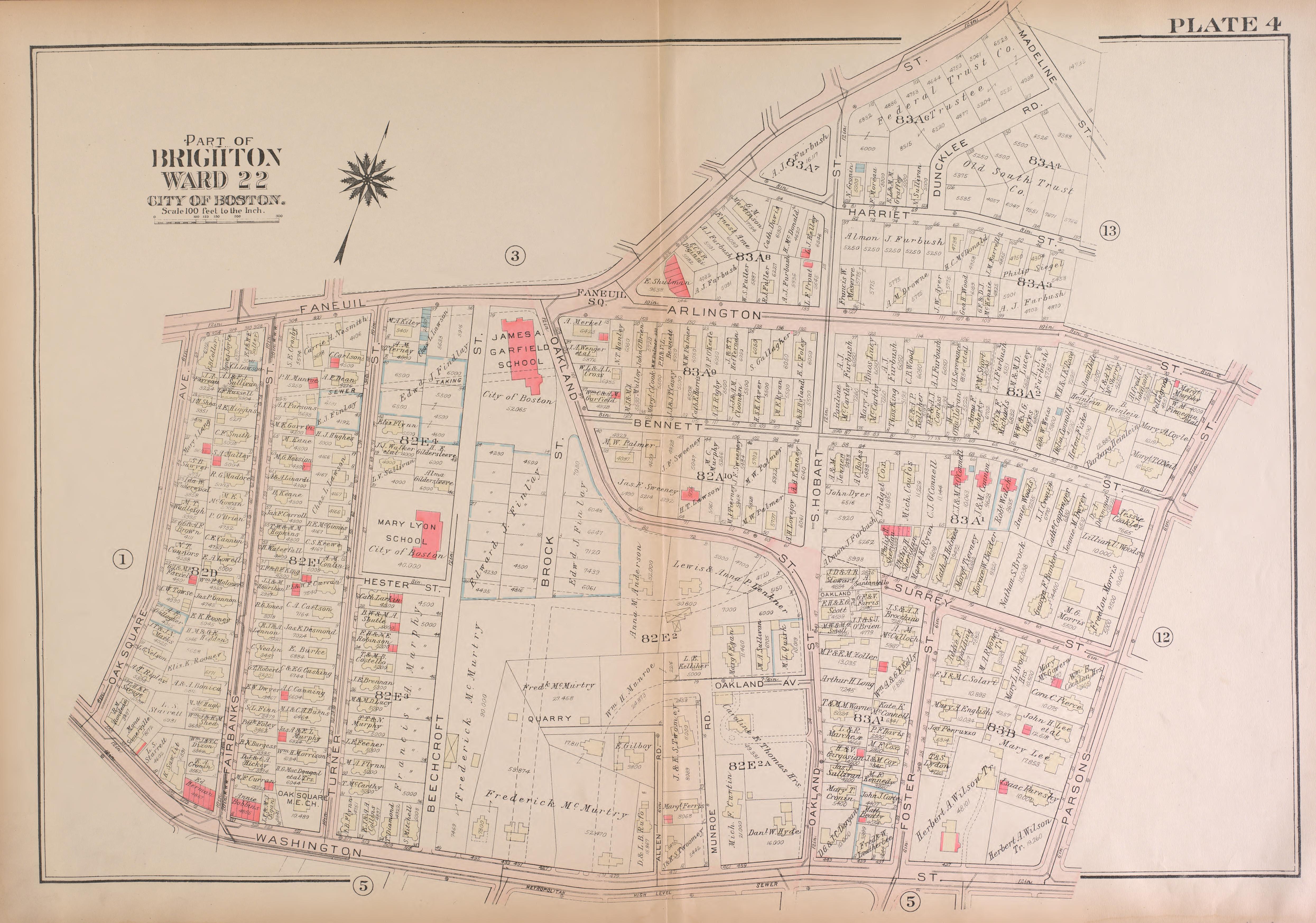 This old map of Boston, Brighton, Massachusetts,  was created by Bromley, George Washington|Bromley, Walter Scott|G.W. Bromley &amp; Co in 1925