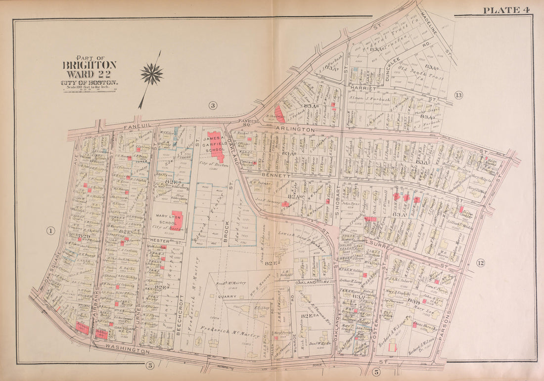 This old map of Boston, Brighton, Massachusetts,  was created by Bromley, George Washington|Bromley, Walter Scott|G.W. Bromley &amp; Co in 1925