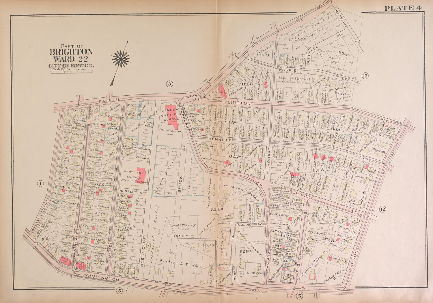 This old map of Boston, Brighton, Massachusetts,  was created by Bromley, George Washington|Bromley, Walter Scott|G.W. Bromley &amp; Co in 1925