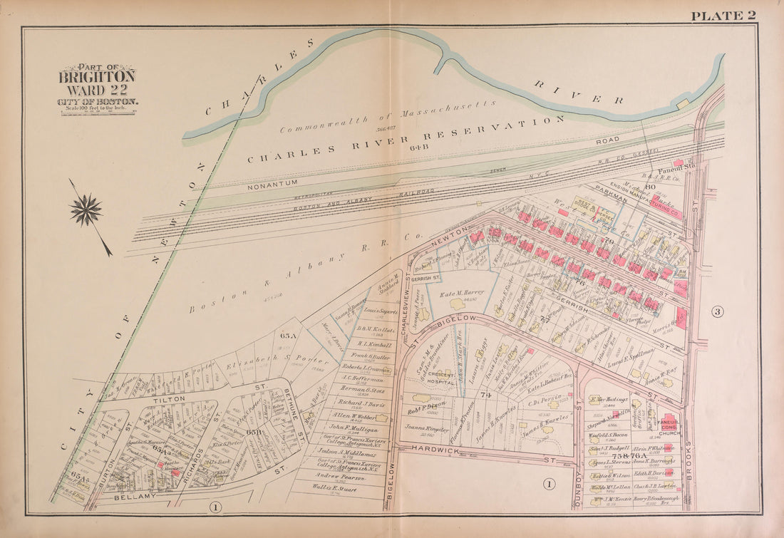This old map of Boston, Brighton, Massachusetts,  was created by Bromley, George Washington|Bromley, Walter Scott|G.W. Bromley &amp; Co in 1925