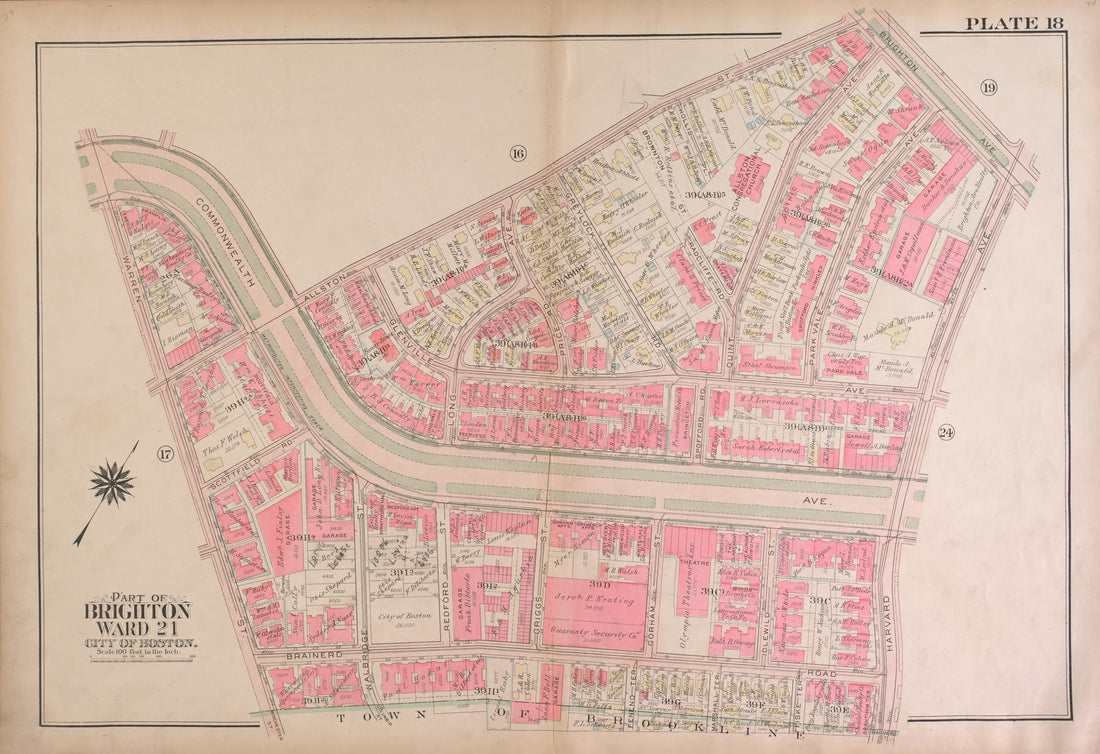 This old map of Boston, Brighton, Massachusetts,  was created by Bromley, George Washington|Bromley, Walter Scott|G.W. Bromley &amp; Co in 1925