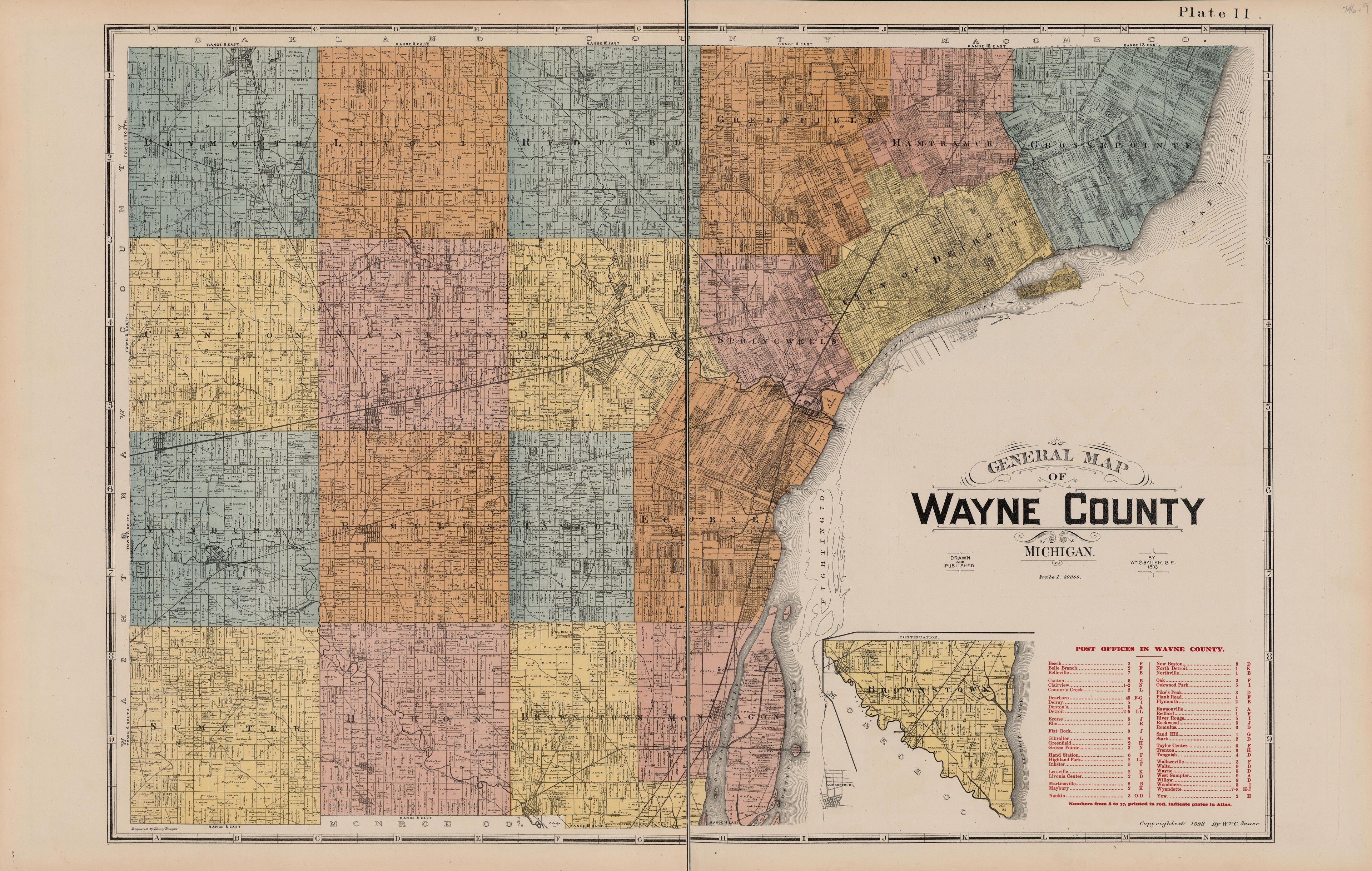 Image 13 of General Official Atlas of Wayne County, Michigan : Containing General Maps of Wayne County and City of Detroit, General Township Maps ... from General Official Atlas of Wayne County, Michigan : Containing General Maps of Wayne County and C... by Relic Map Company