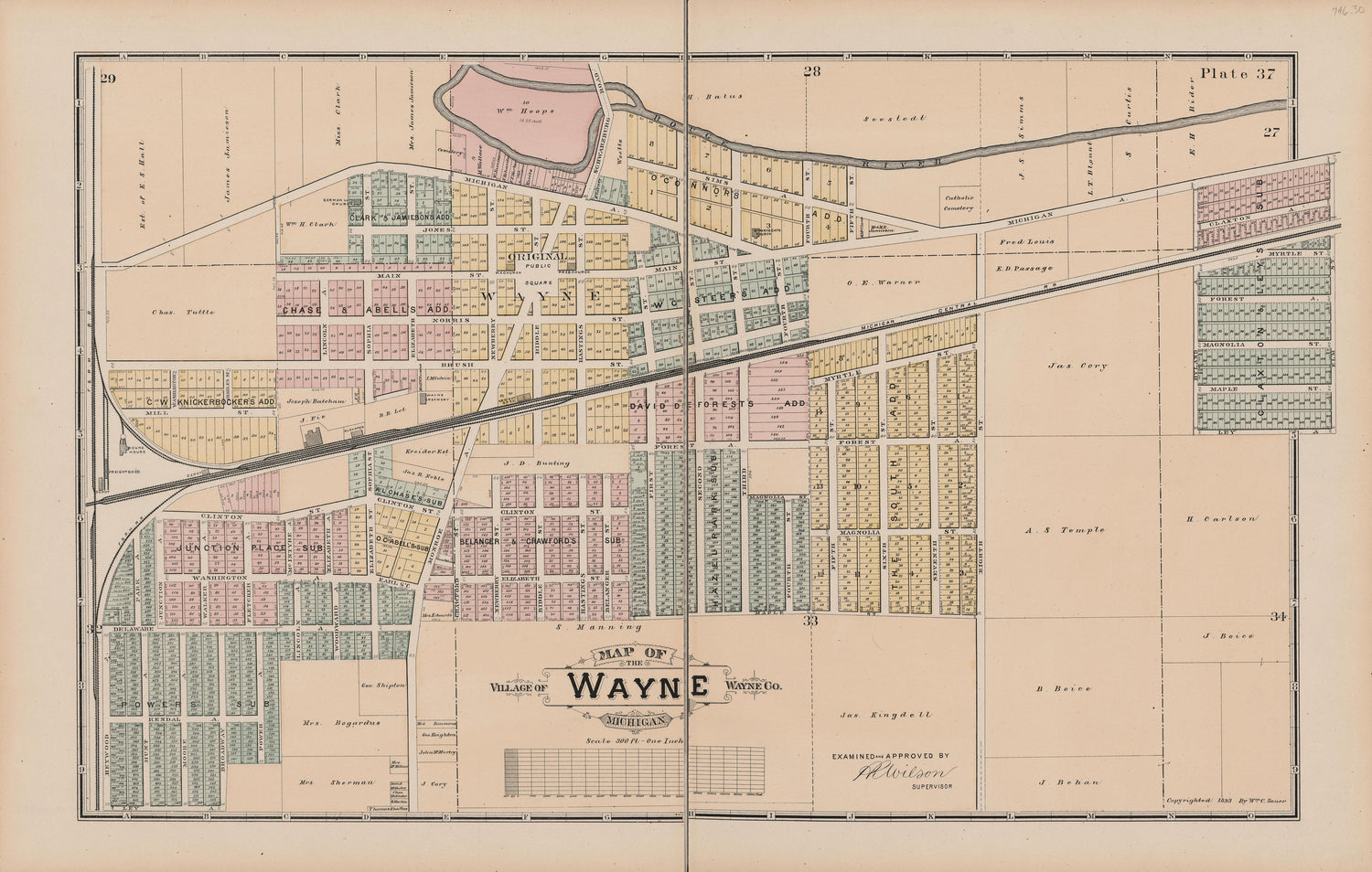 Image 38 of General Official Atlas of Wayne County, Michigan : Containing General Maps of Wayne County and City of Detroit, General Township Maps ... from General Official Atlas of Wayne County, Michigan : Containing General Maps of Wayne County and C... by Relic Map Company