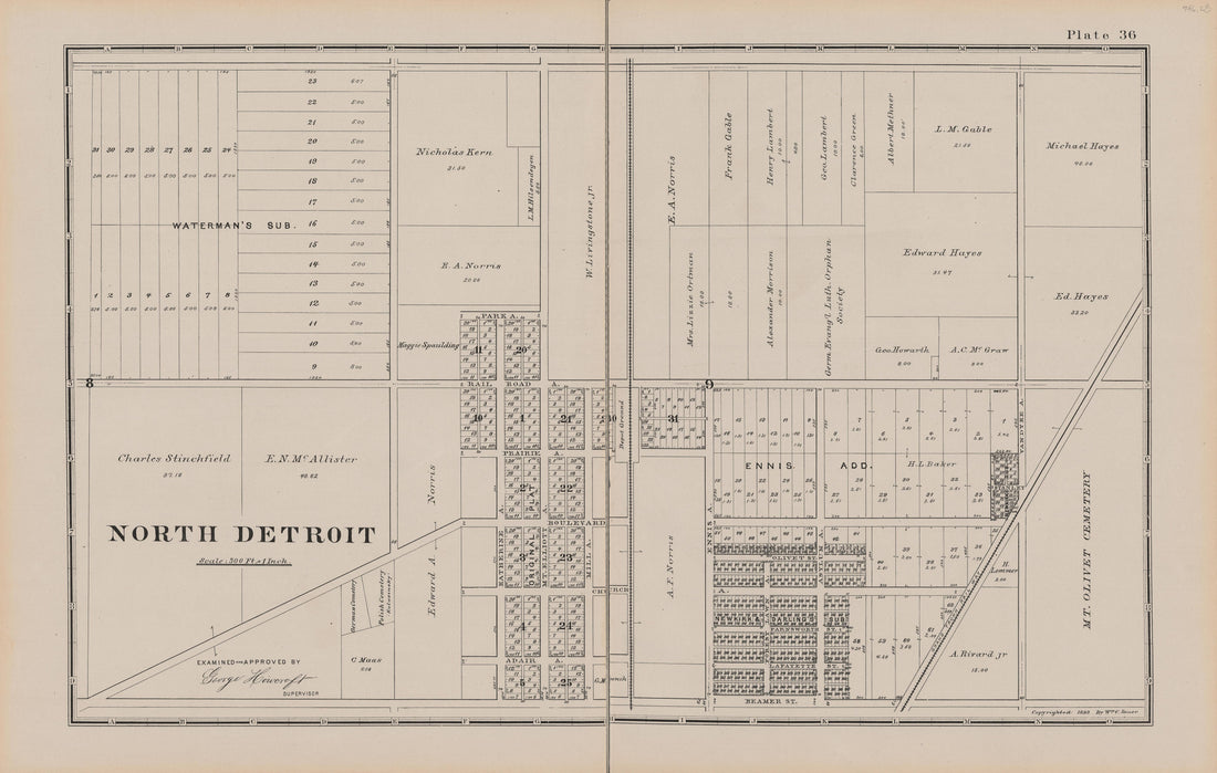 Image 37 of General Official Atlas of Wayne County, Michigan : Containing General Maps of Wayne County and City of Detroit, General Township Maps ... from General Official Atlas of Wayne County, Michigan : Containing General Maps of Wayne County and C... by Relic Map Company