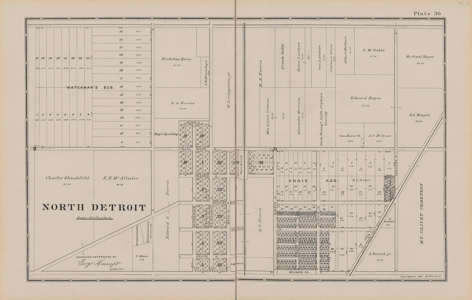 Image 37 of General Official Atlas of Wayne County, Michigan : Containing General Maps of Wayne County and City of Detroit, General Township Maps ... from General Official Atlas of Wayne County, Michigan : Containing General Maps of Wayne County and C... by Relic Map Company