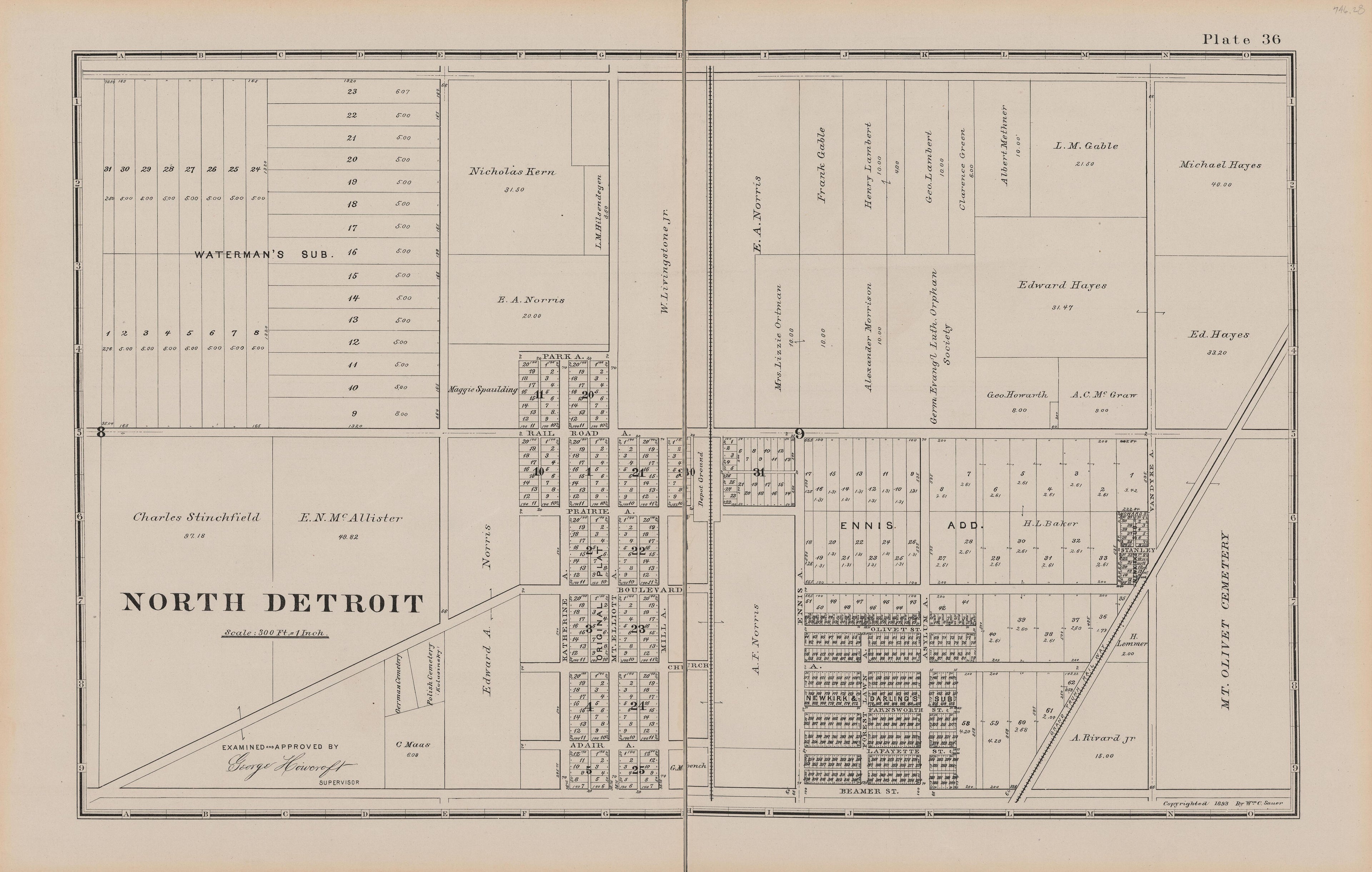 Image 37 of General Official Atlas of Wayne County, Michigan : Containing General Maps of Wayne County and City of Detroit, General Township Maps ... from General Official Atlas of Wayne County, Michigan : Containing General Maps of Wayne County and C... by Relic Map Company