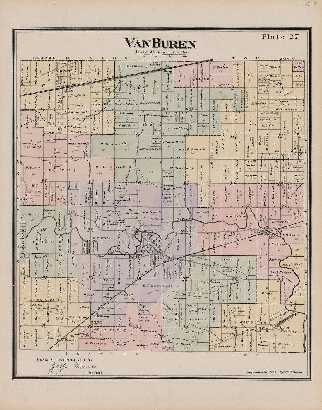 Image 29 of General Official Atlas of Wayne County, Michigan : Containing General Maps of Wayne County and City of Detroit, General Township Maps ... from General Official Atlas of Wayne County, Michigan : Containing General Maps of Wayne County and C... by Relic Map Company