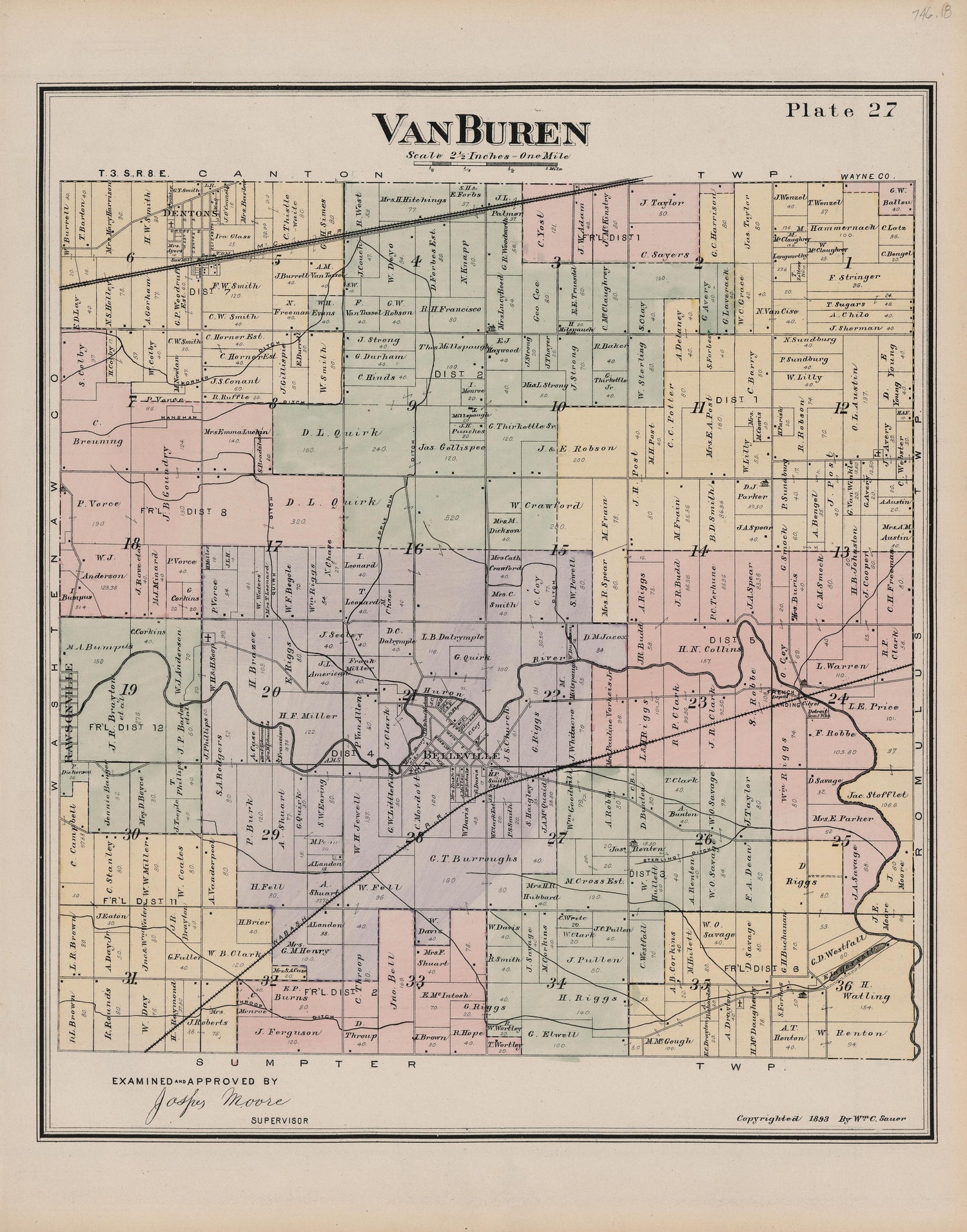 Image 29 of General Official Atlas of Wayne County, Michigan : Containing General Maps of Wayne County and City of Detroit, General Township Maps ... from General Official Atlas of Wayne County, Michigan : Containing General Maps of Wayne County and C... by Relic Map Company