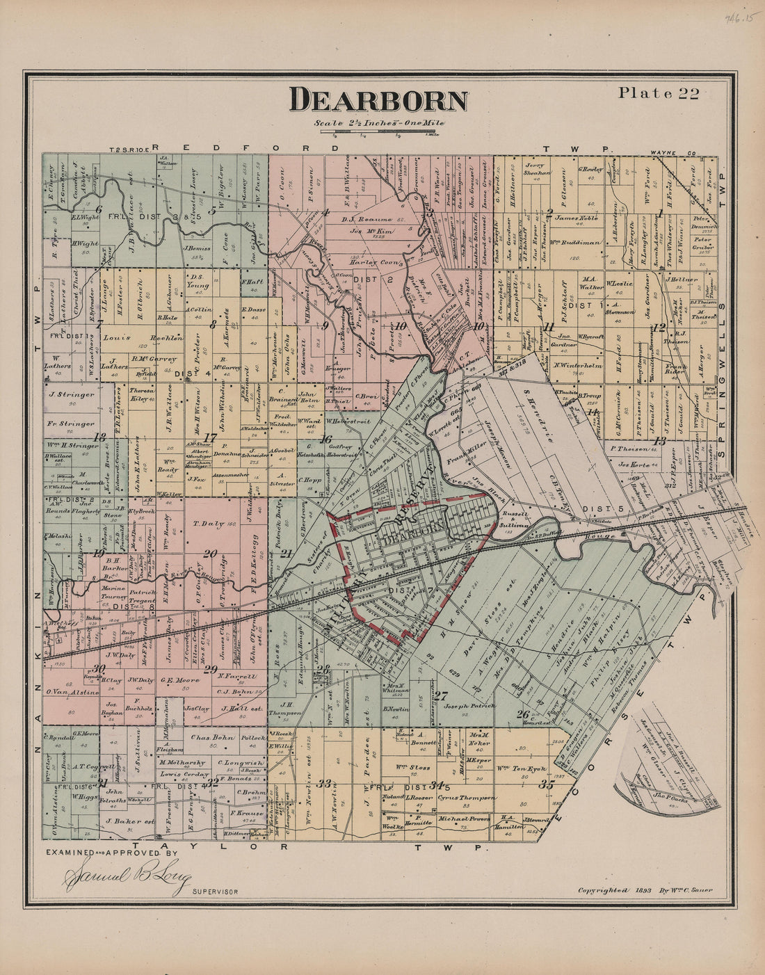 Image 24 of General Official Atlas of Wayne County, Michigan : Containing General Maps of Wayne County and City of Detroit, General Township Maps ... from General Official Atlas of Wayne County, Michigan : Containing General Maps of Wayne County and C... by Relic Map Company