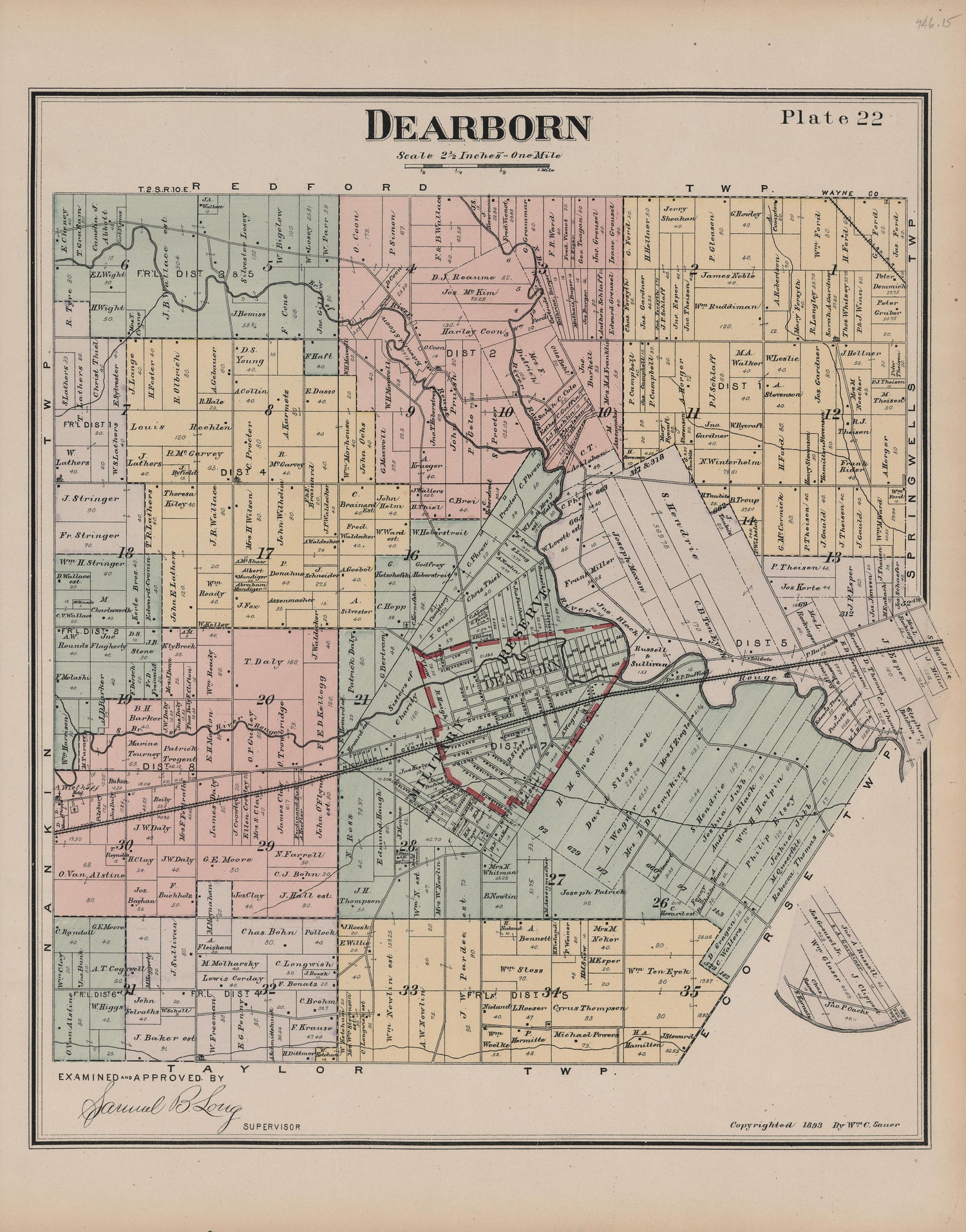Image 24 of General Official Atlas of Wayne County, Michigan : Containing General Maps of Wayne County and City of Detroit, General Township Maps ... from General Official Atlas of Wayne County, Michigan : Containing General Maps of Wayne County and C... by Relic Map Company