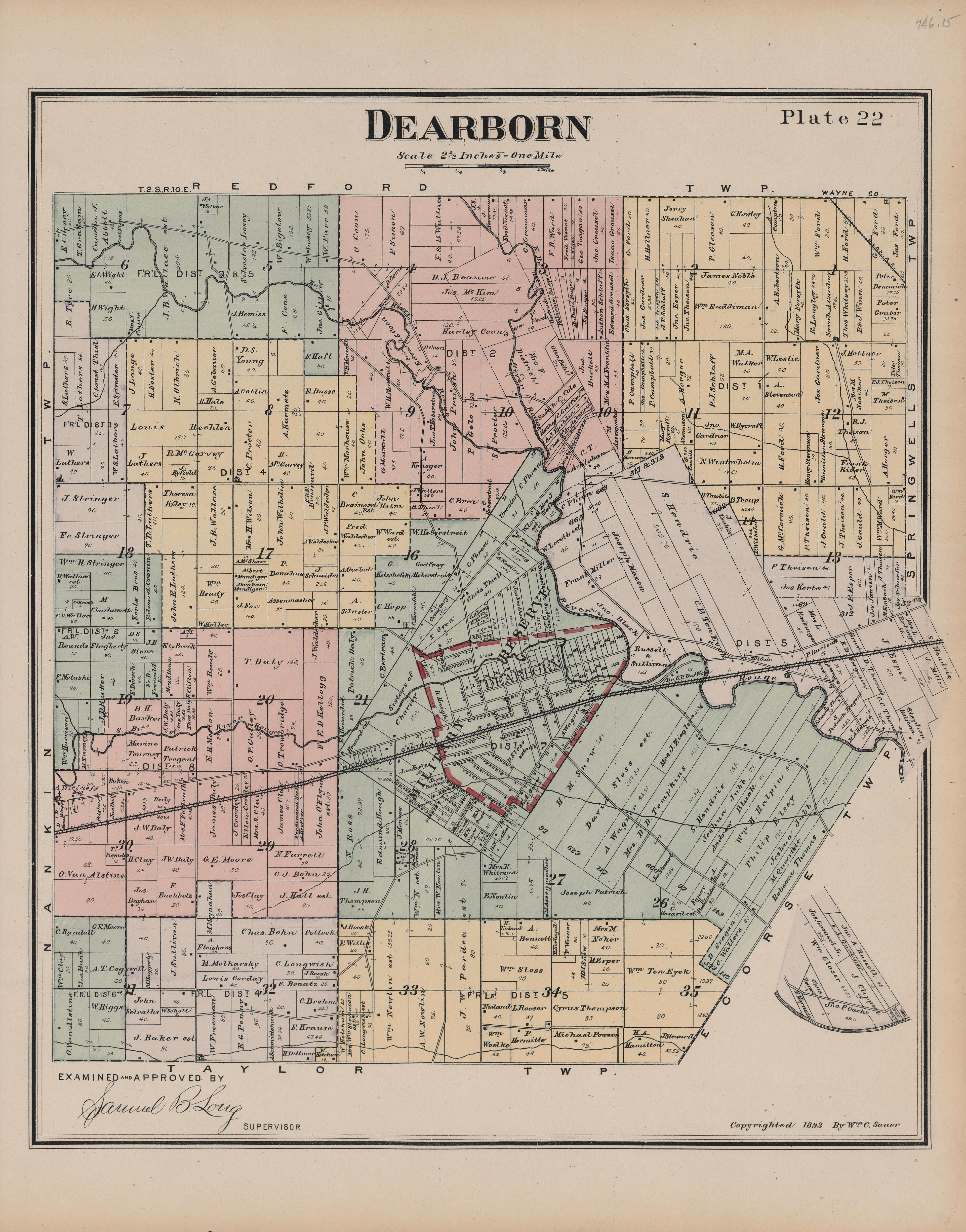Image 24 of General Official Atlas of Wayne County, Michigan : Containing General Maps of Wayne County and City of Detroit, General Township Maps ... from General Official Atlas of Wayne County, Michigan : Containing General Maps of Wayne County and C... by Relic Map Company