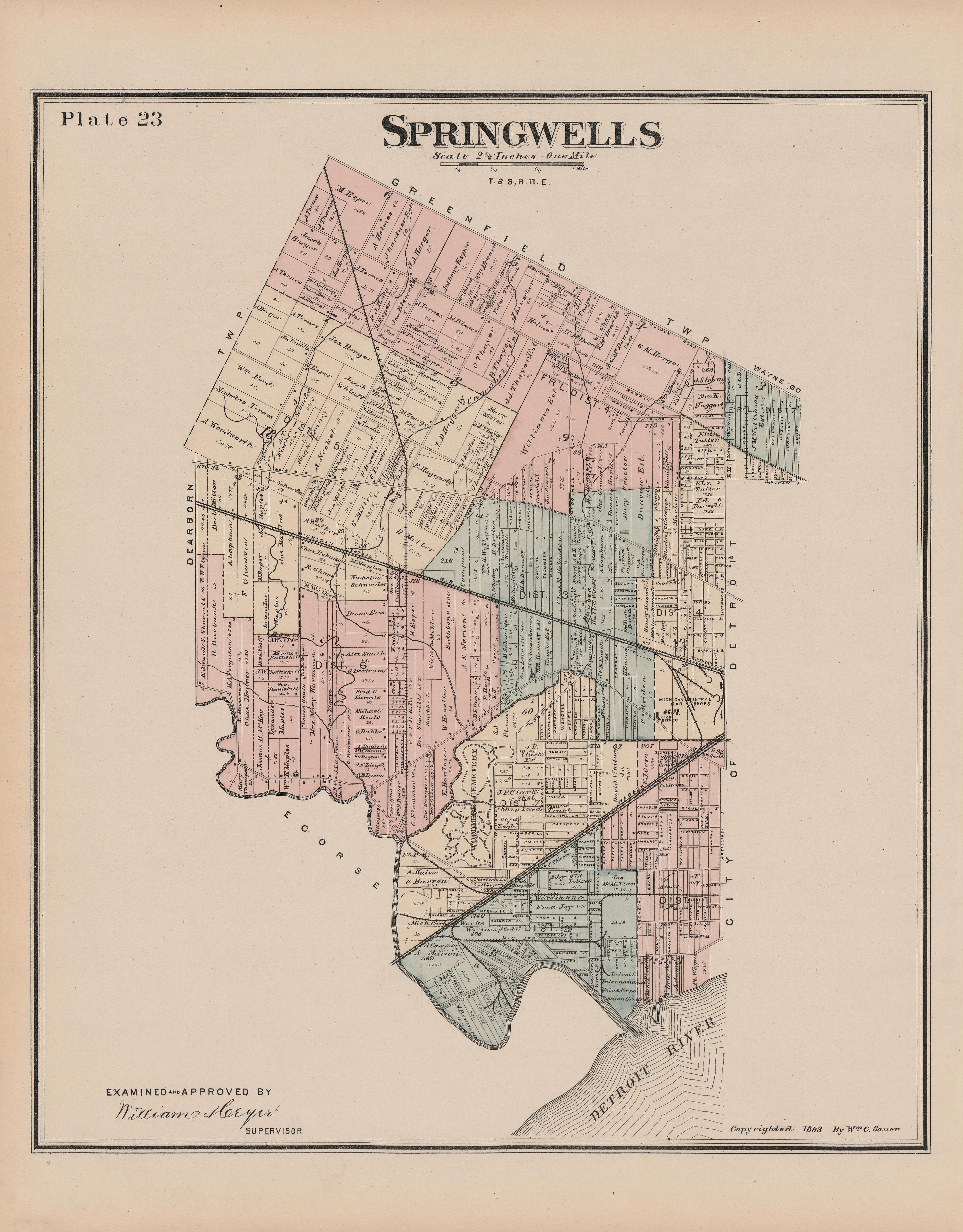 Image 25 of General Official Atlas of Wayne County, Michigan : Containing General Maps of Wayne County and City of Detroit, General Township Maps ... from General Official Atlas of Wayne County, Michigan : Containing General Maps of Wayne County and C... by Relic Map Company
