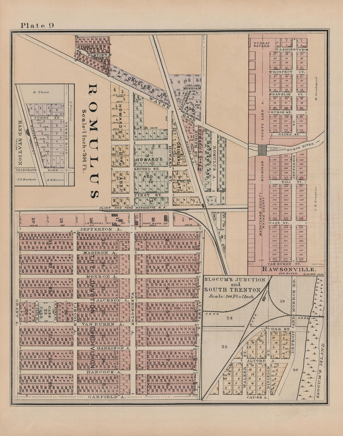 This old map of Michigan, , Wayne County was created by Sauer, Wm. C. in 1893