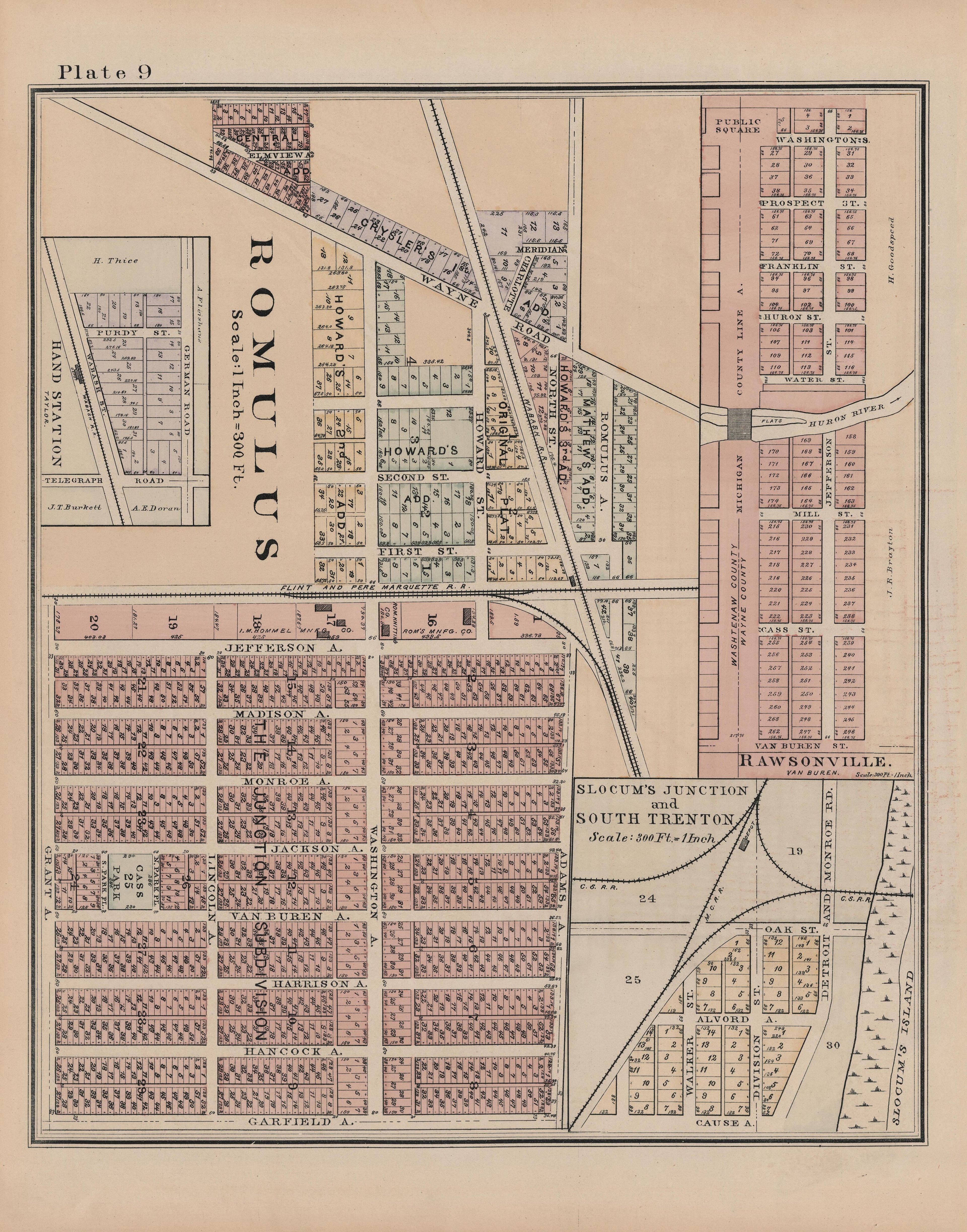 This old map of Michigan, , Wayne County was created by Sauer, Wm. C. in 1893