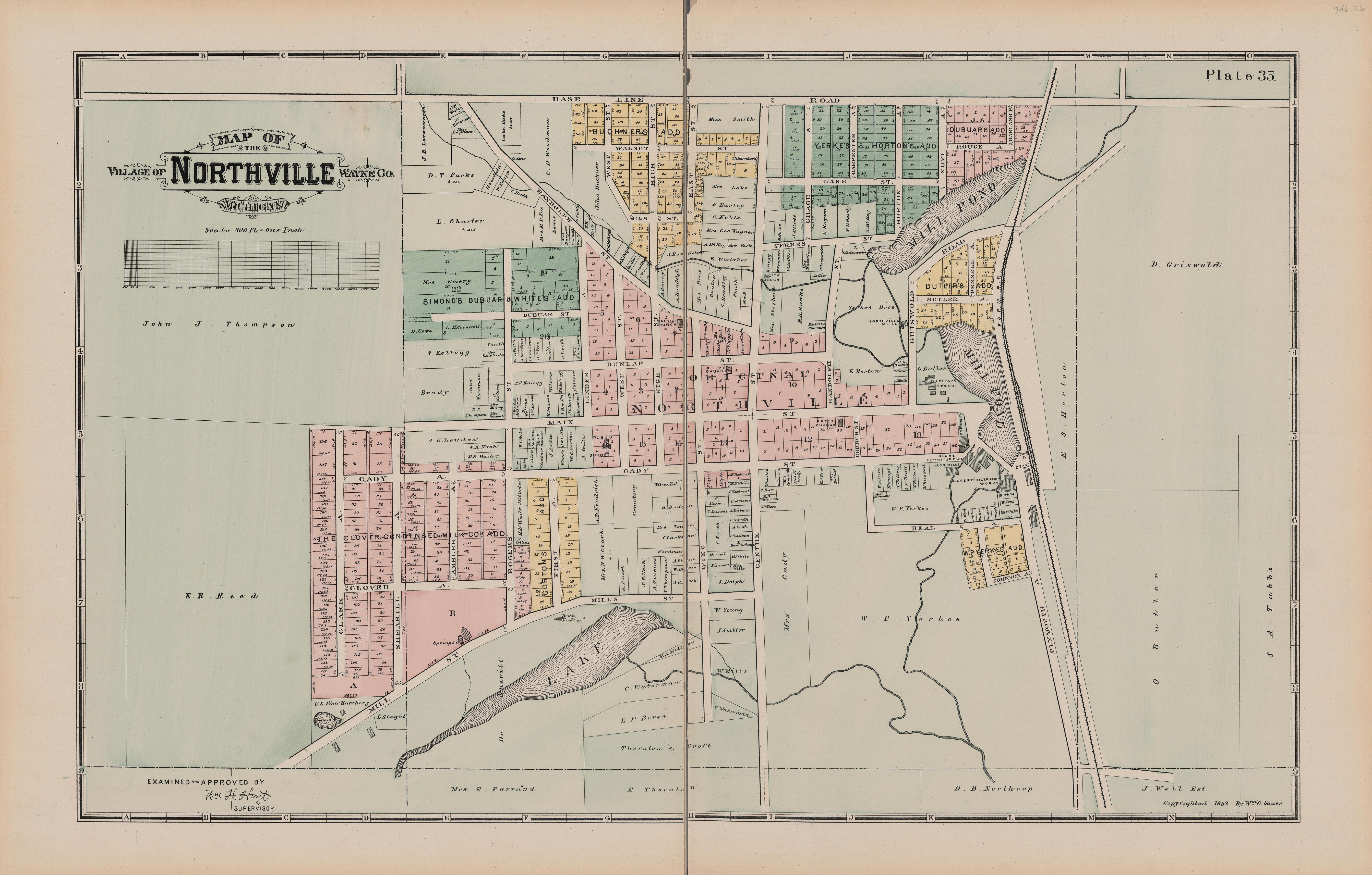 This old map of Michigan, , Wayne County was created by Sauer, Wm. C. in 1893