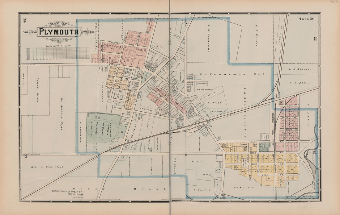This old map of Michigan, , Wayne County was created by Sauer, Wm. C. in 1893