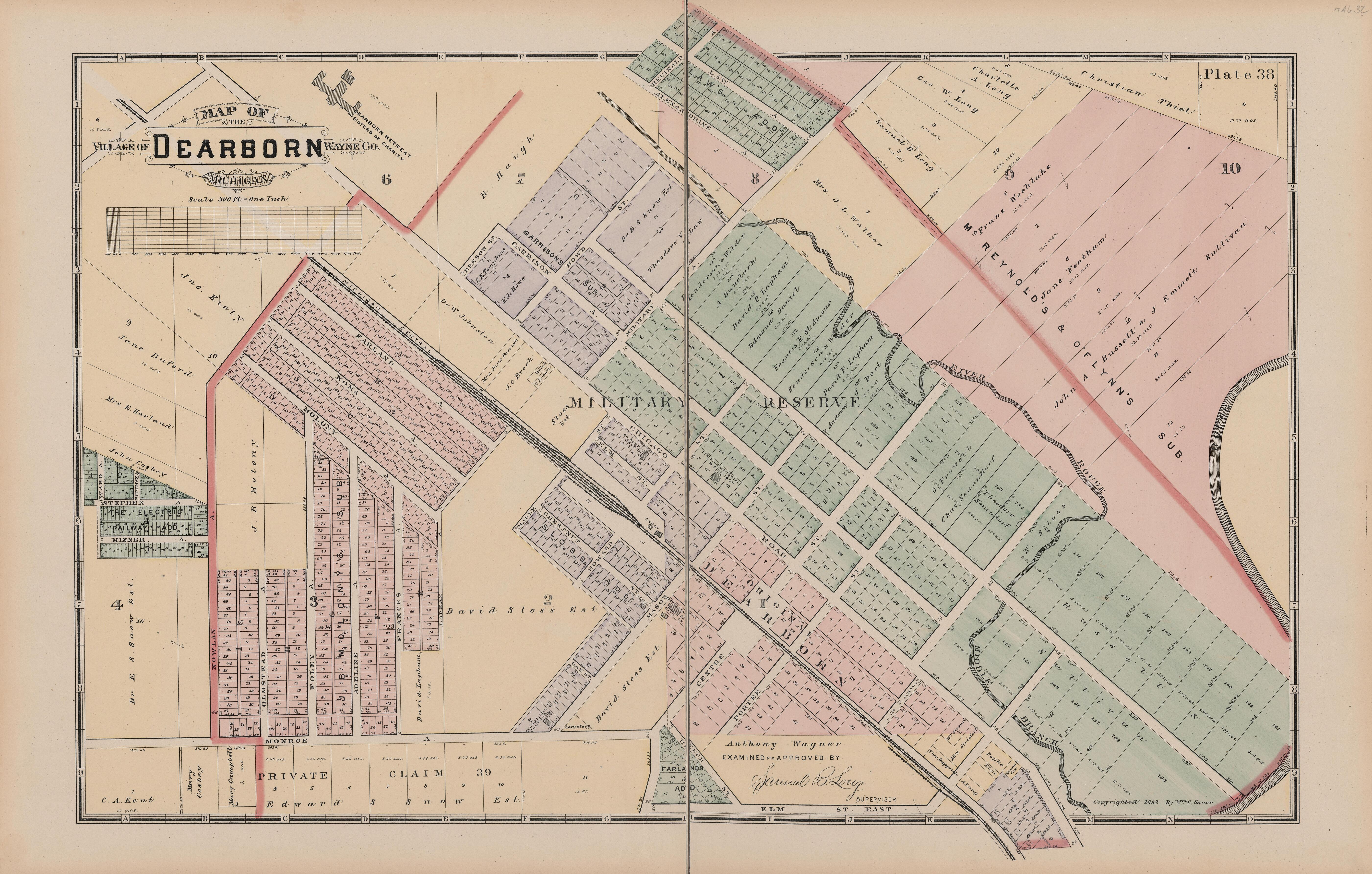 This old map of Michigan, , Wayne County was created by Sauer, Wm. C. in 1893