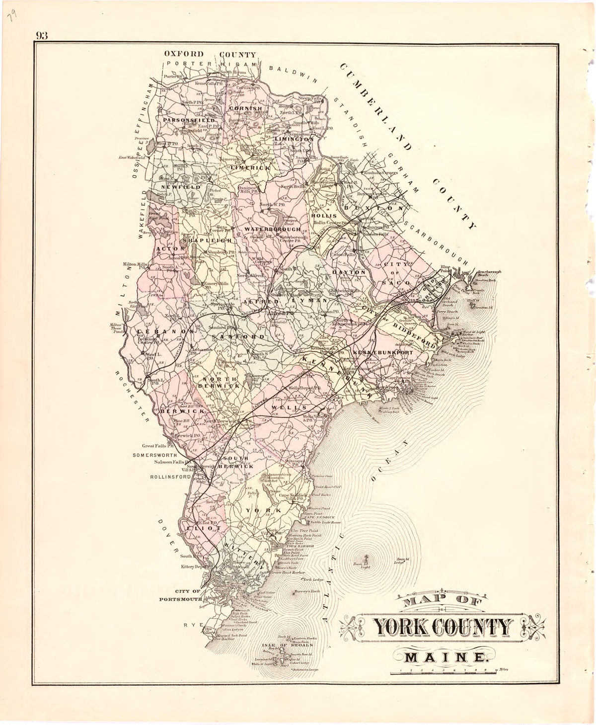 Map of York County Maine from Colby&