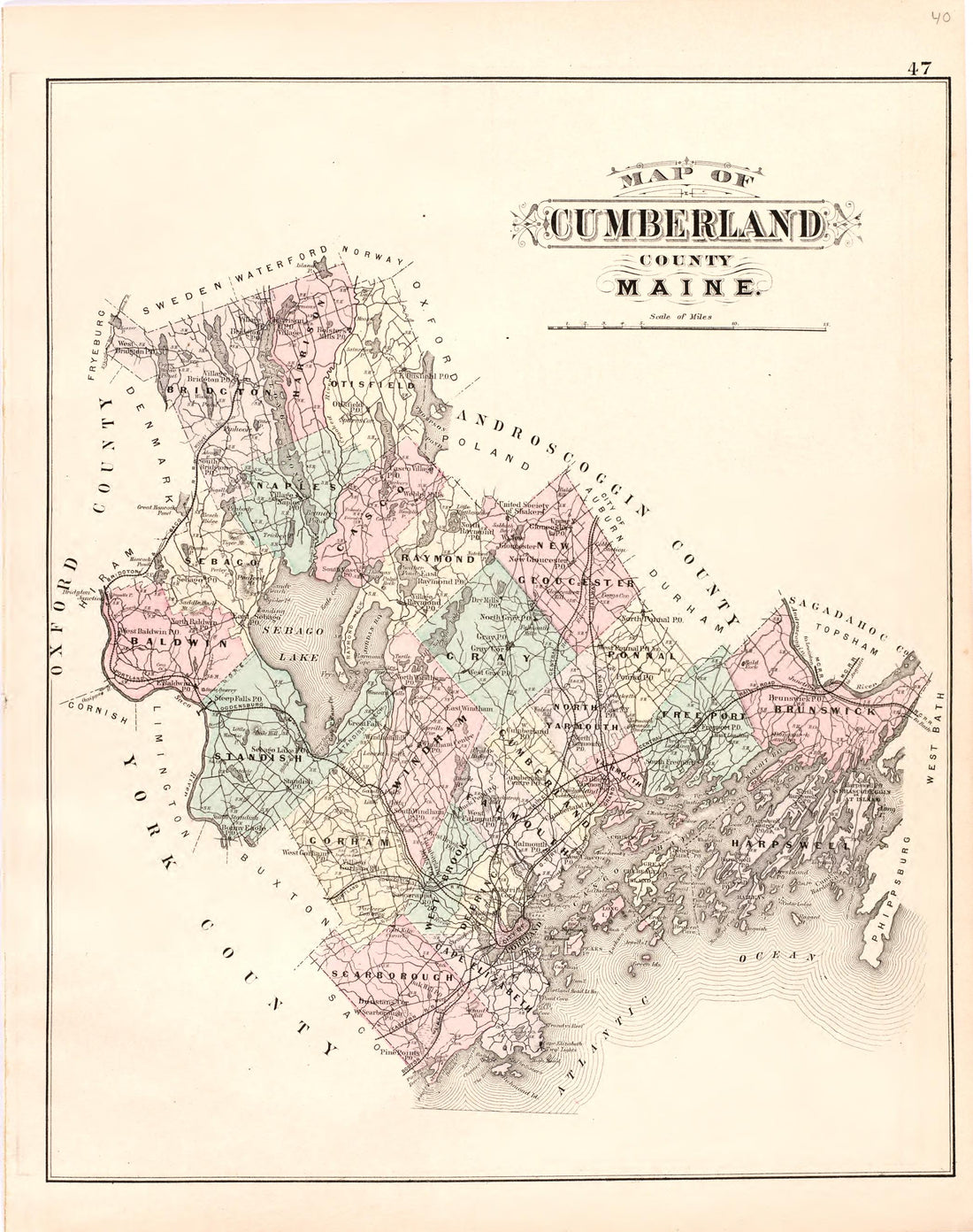 This old map of Maine,  was created by Bourquin, F. (Frederick)|Bracher, Wm. (William)|Colby &amp; Stuart|George N. Colby &amp; Co in 1887