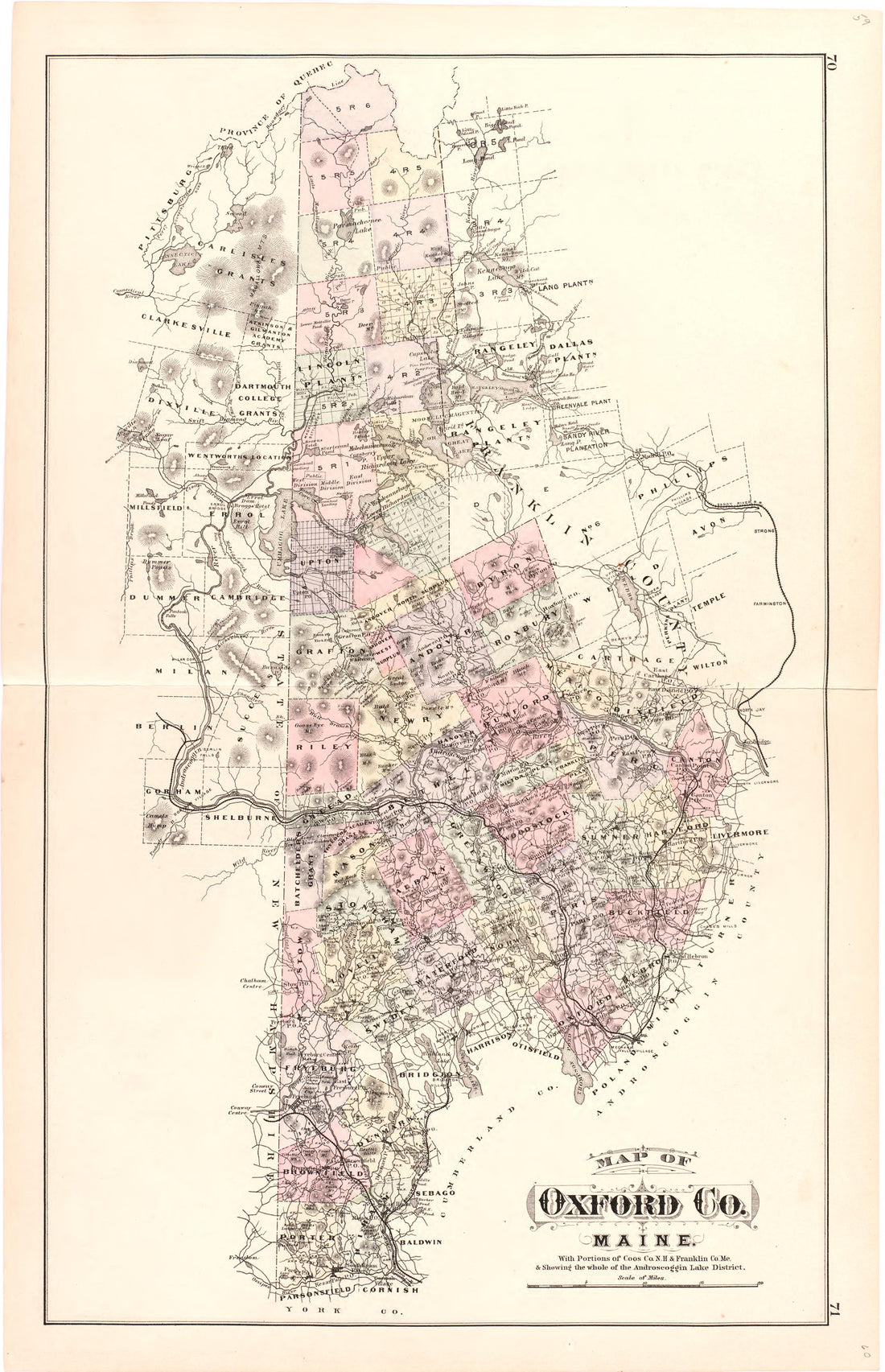 This old map of Maine,  was created by Bourquin, F. (Frederick)|Bracher, Wm. (William)|Colby &amp; Stuart|George N. Colby &amp; Co in 1887
