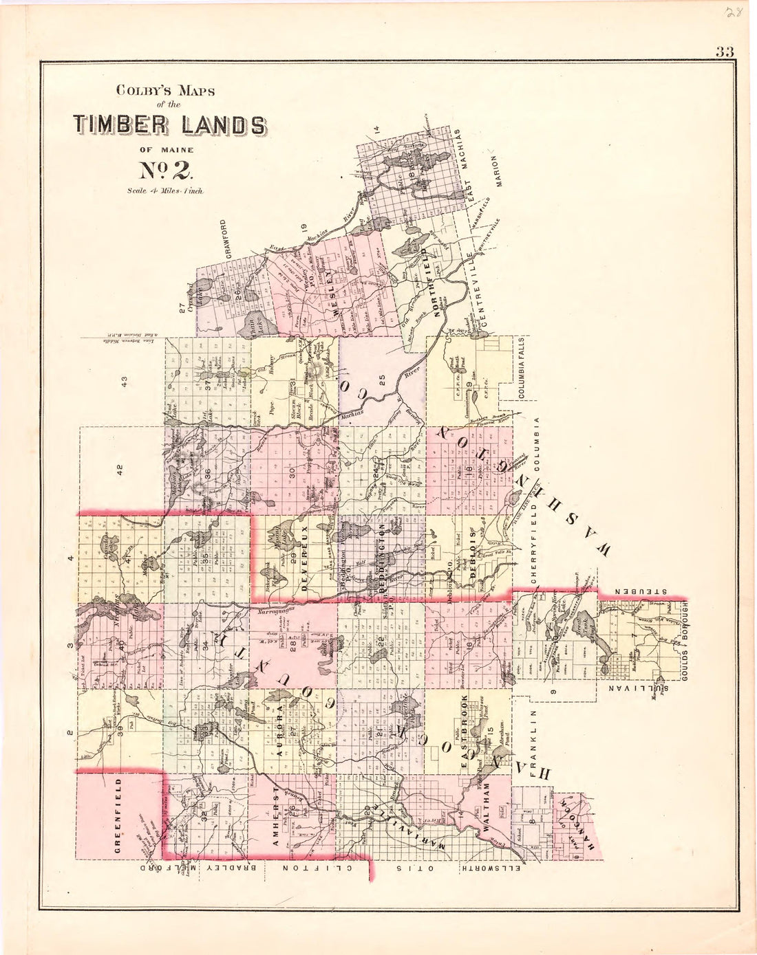This old map of Maine,  was created by Bourquin, F. (Frederick)|Bracher, Wm. (William)|Colby &amp; Stuart|George N. Colby &amp; Co in 1887