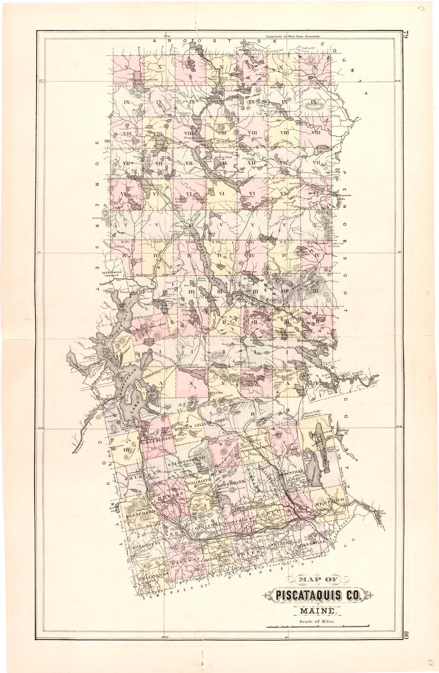 This old map of Maine,  was created by Bourquin, F. (Frederick)|Bracher, Wm. (William)|Colby &amp; Stuart|George N. Colby &amp; Co in 1887