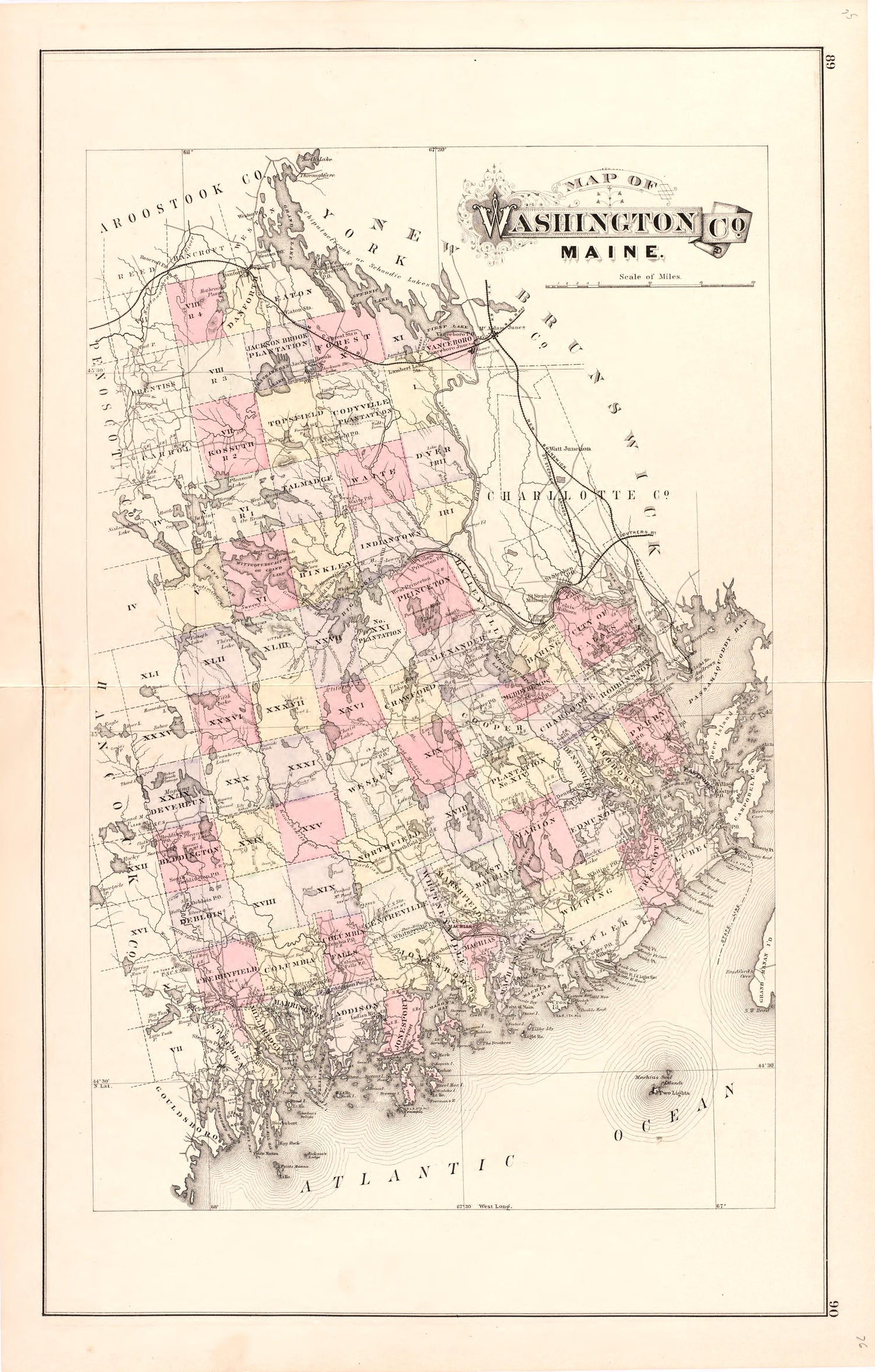 This old map of Maine,  was created by Bourquin, F. (Frederick)|Bracher, Wm. (William)|Colby &amp; Stuart|George N. Colby &amp; Co in 1887