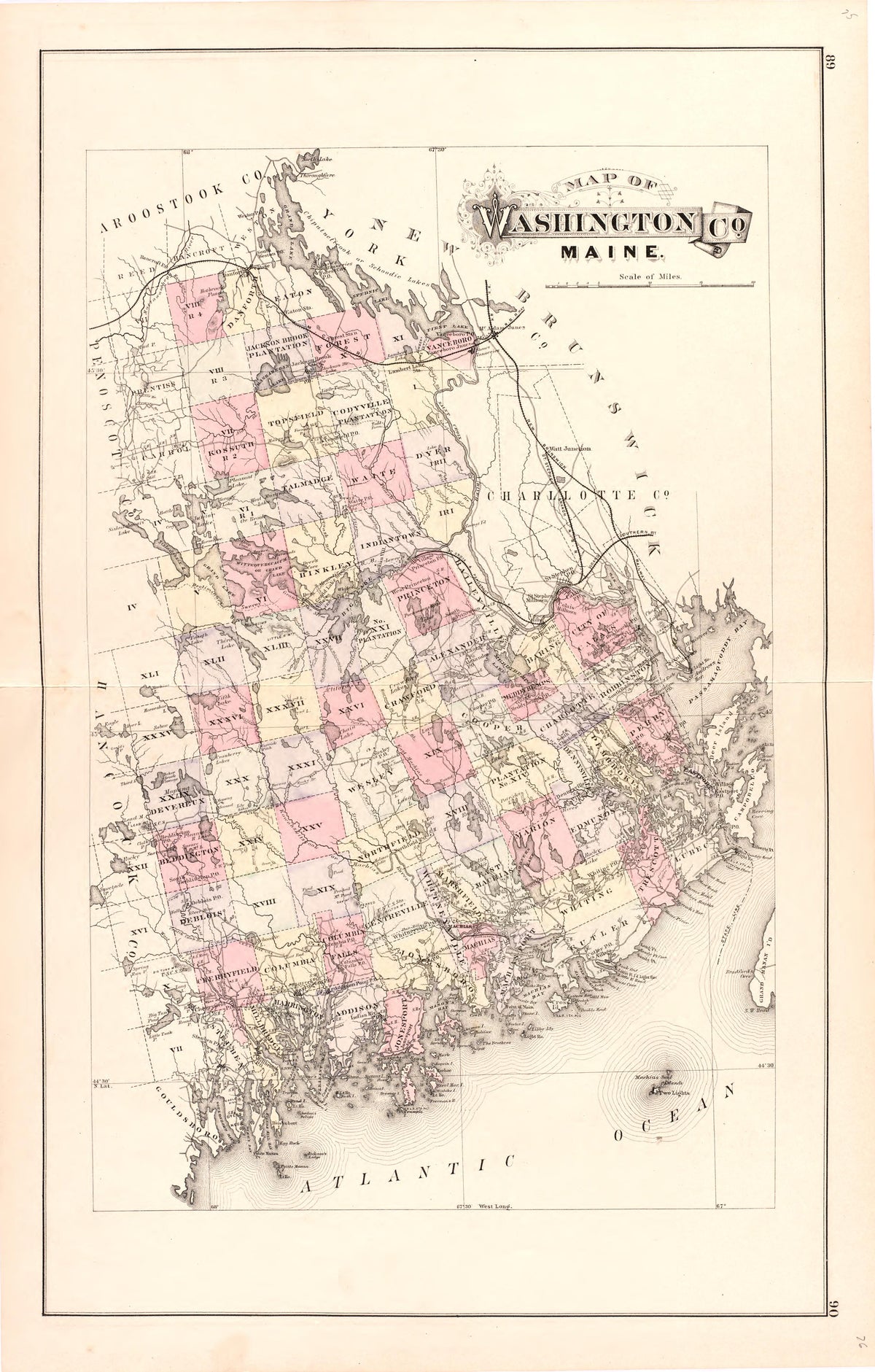 Map of Washington County Maine from Colby&