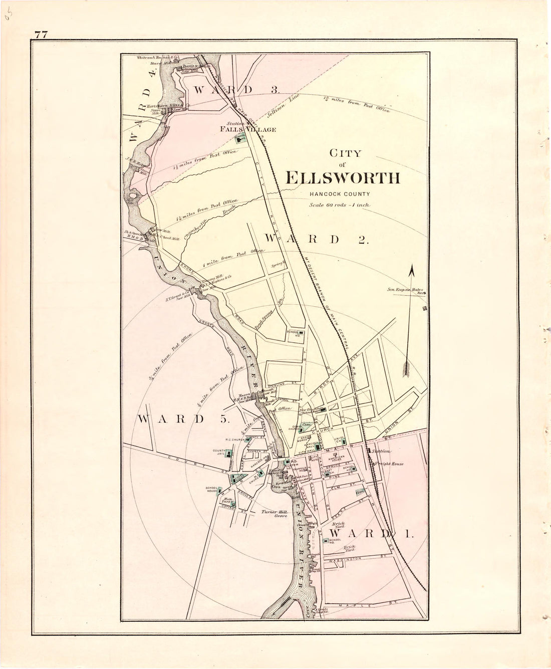 This old map of Maine,  was created by Bourquin, F. (Frederick)|Bracher, Wm. (William)|Colby &amp; Stuart|George N. Colby &amp; Co in 1887