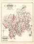 Map of Lincoln County Maine; Map of Sagadahoc County Maine from Colby&