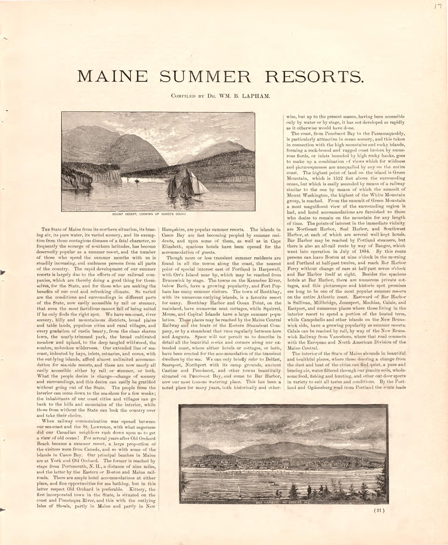 This old map of Maine,  was created by Bourquin, F. (Frederick)|Bracher, Wm. (William)|Colby &amp; Stuart|George N. Colby &amp; Co in 1887