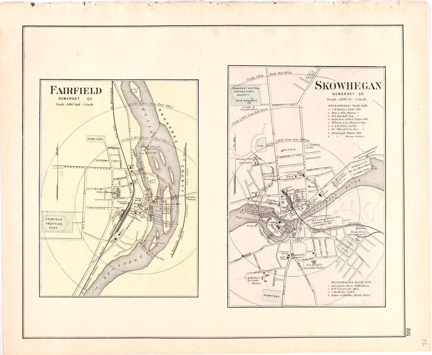 This old map of Maine,  was created by Bourquin, F. (Frederick)|Bracher, Wm. (William)|Colby &amp; Stuart|George N. Colby &amp; Co in 1887