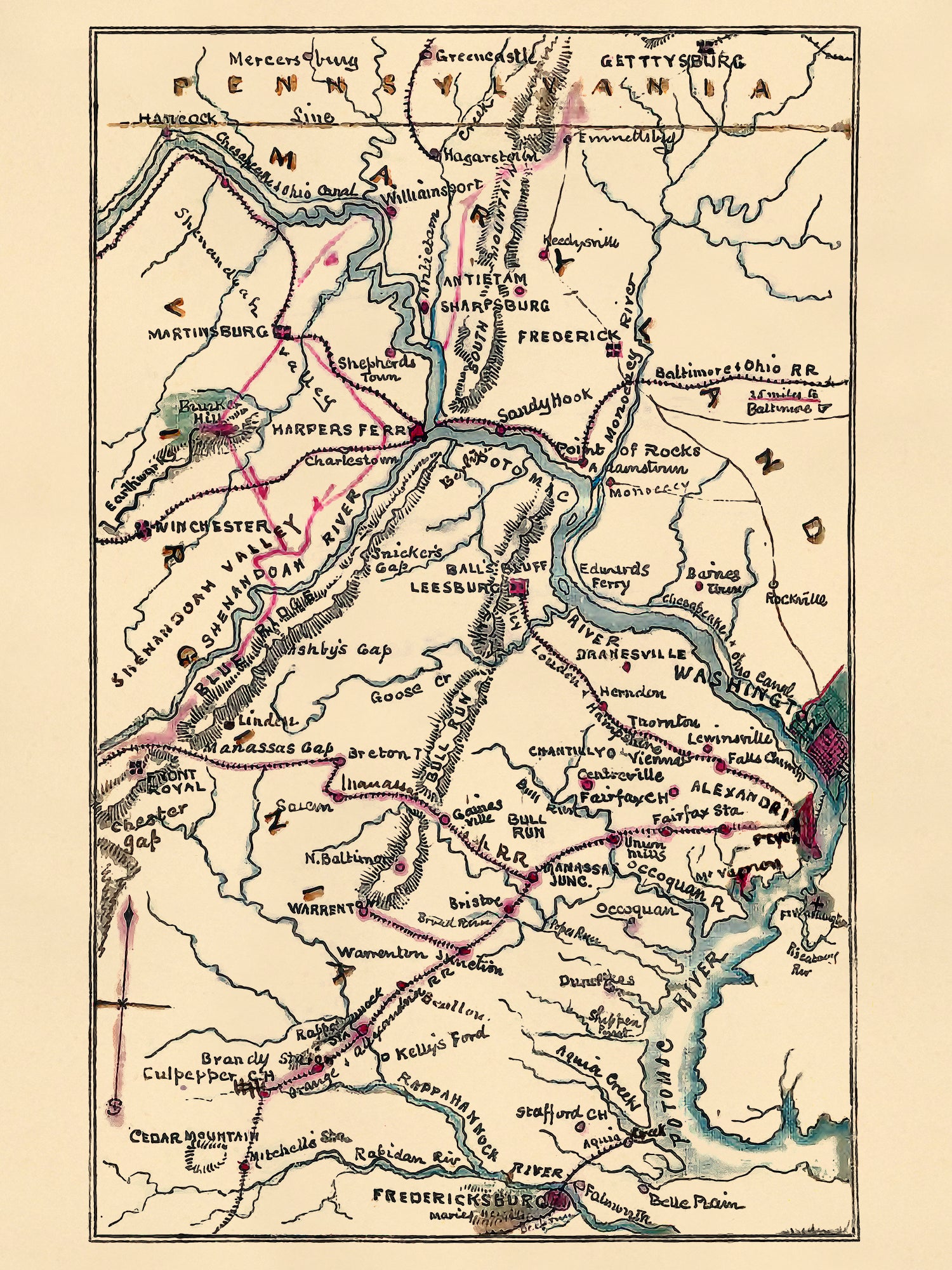 Map of the Potomac River 1861
