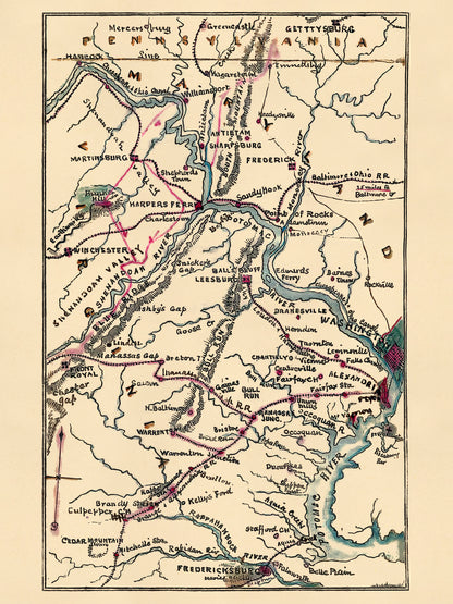 Map of the Potomac River 1861