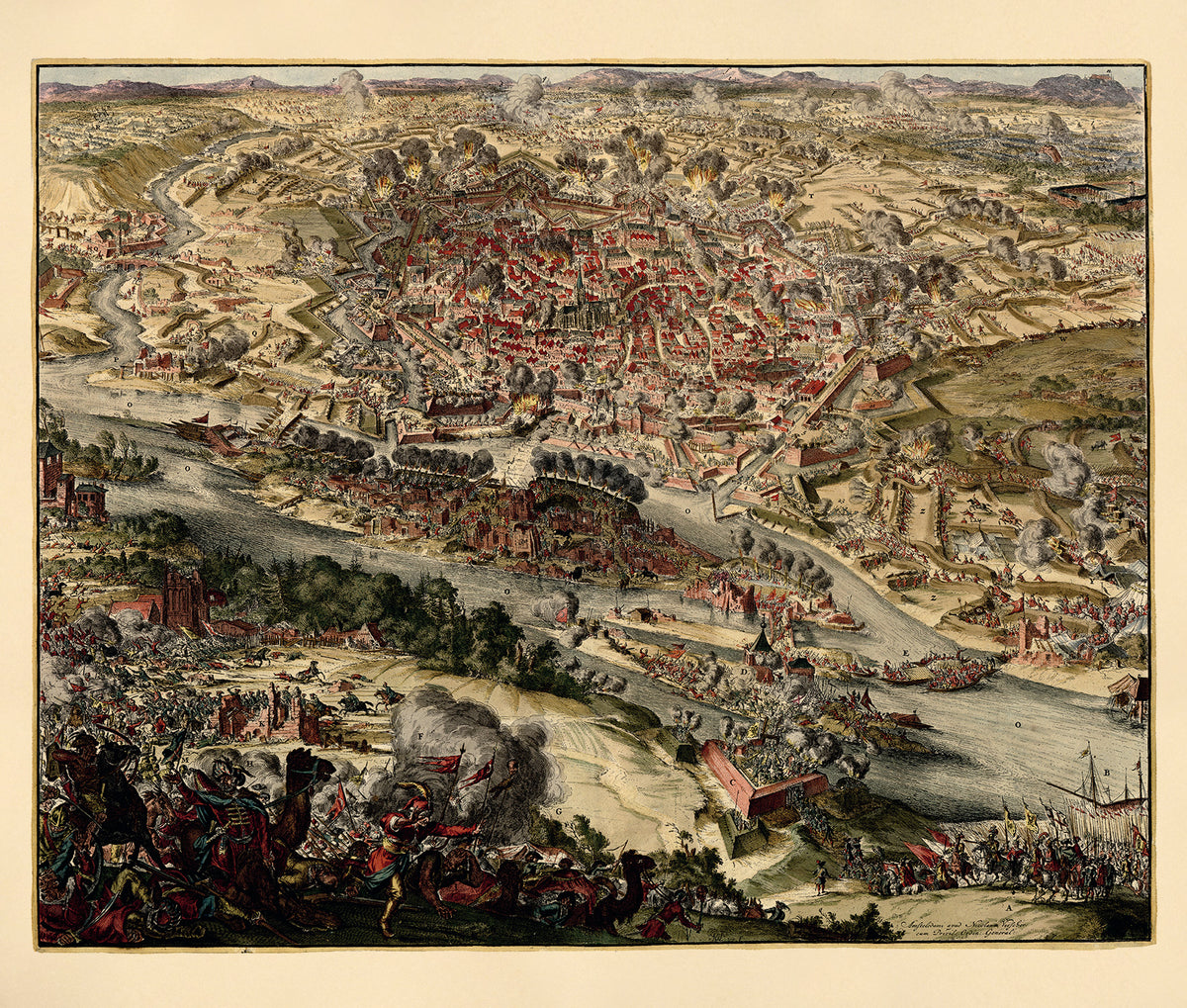 Siege of Vienna from a Collection of Plans of Fortifications and Battles, 1684-1709 by Relic Map Company