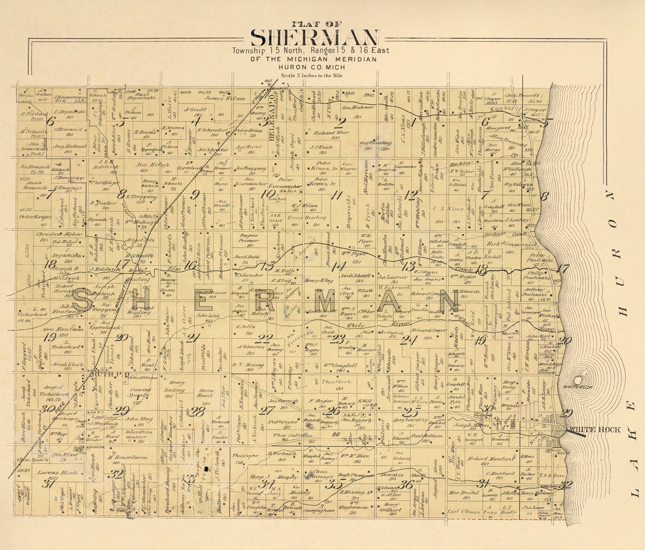 Sherman from Plat Book of Huron County, Michigan 1904