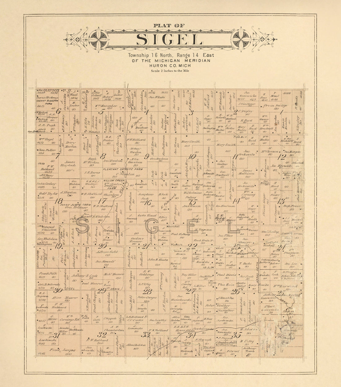 Sigel from Plat Book of Huron County, Michigan 1904