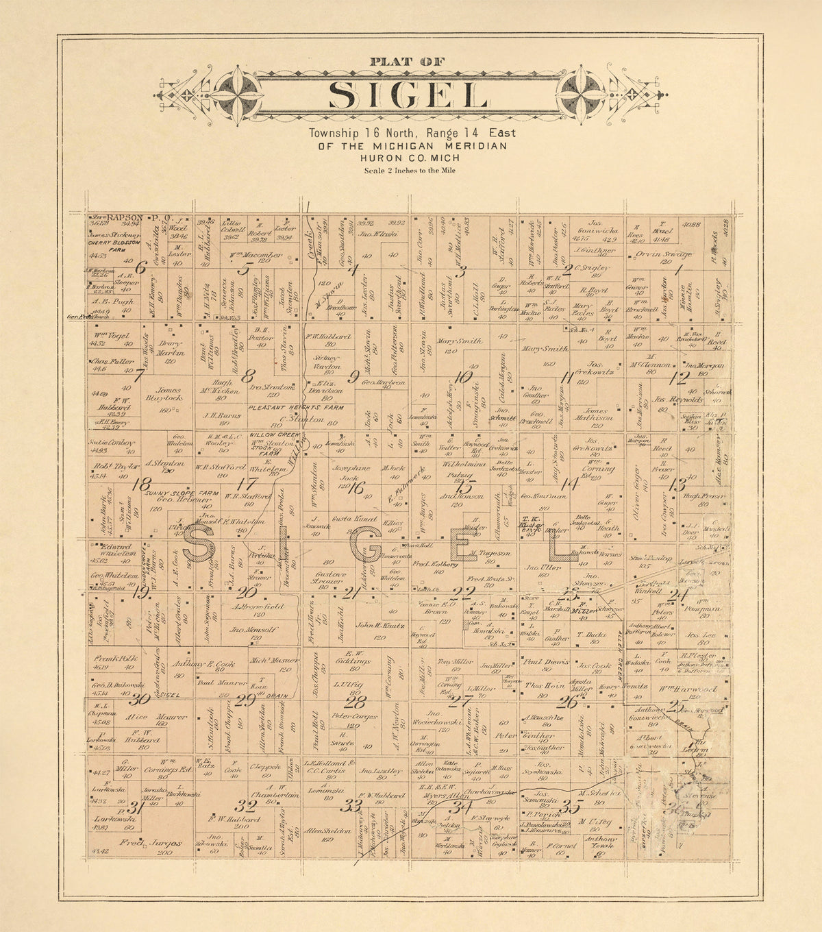 Sigel from Plat Book of Huron County, Michigan 1904