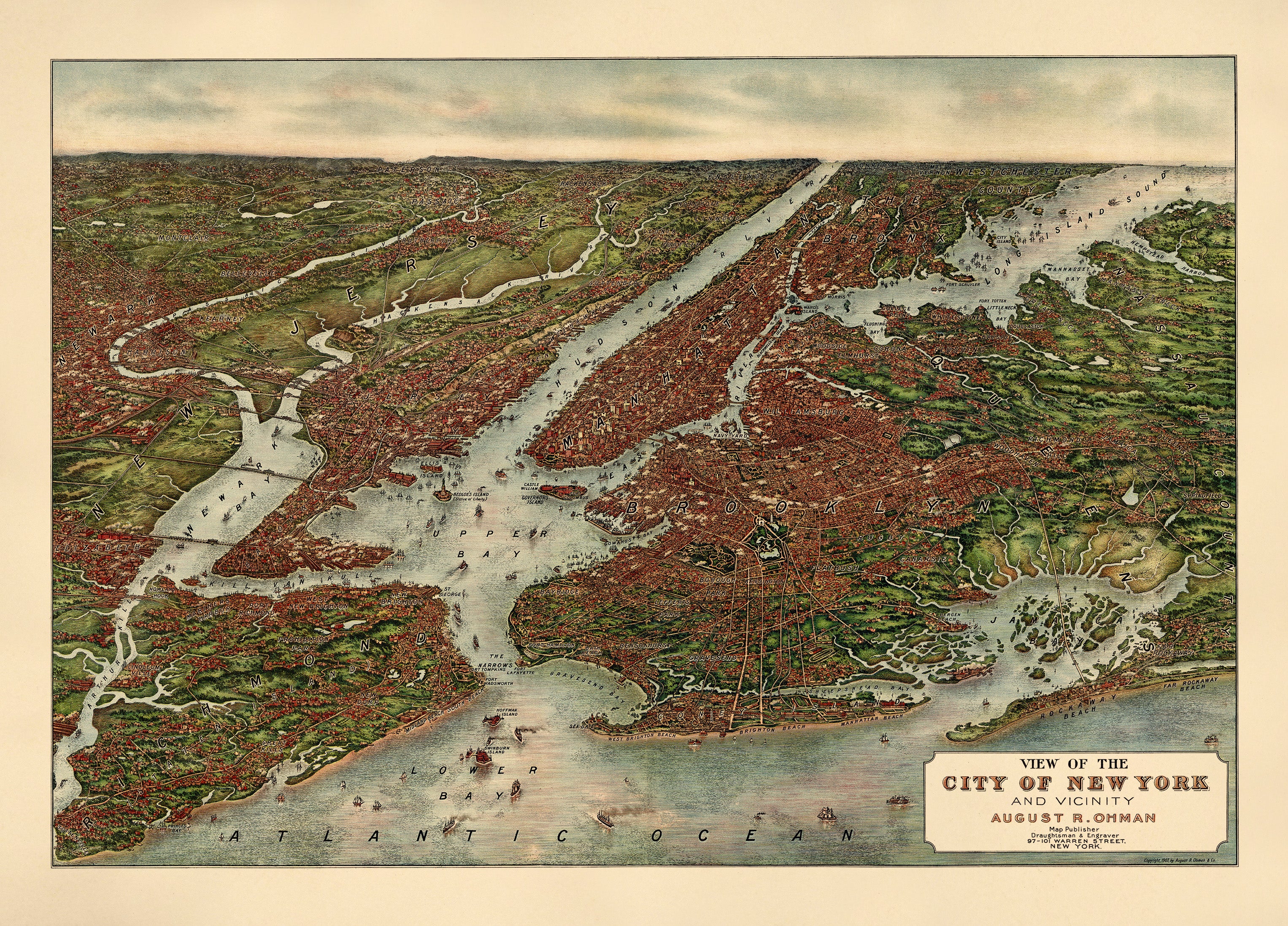 View of the City of New York and Vicinity 1907