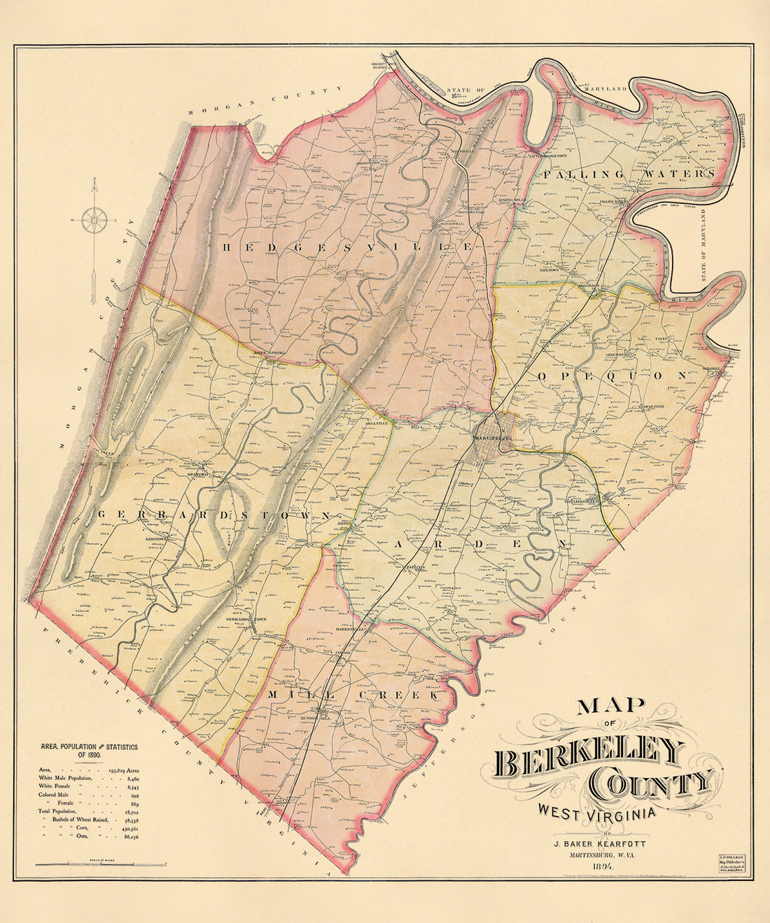 Map of Berkeley County, West Virginia 1894