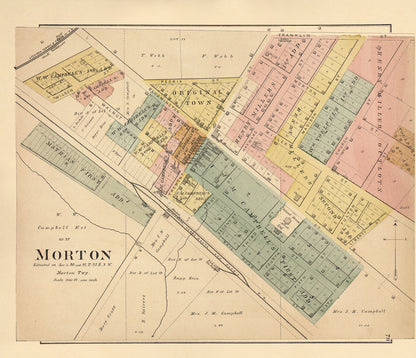 Morton from Plat Book of Tazewell County, Illinois 1891 by Relic Map Company