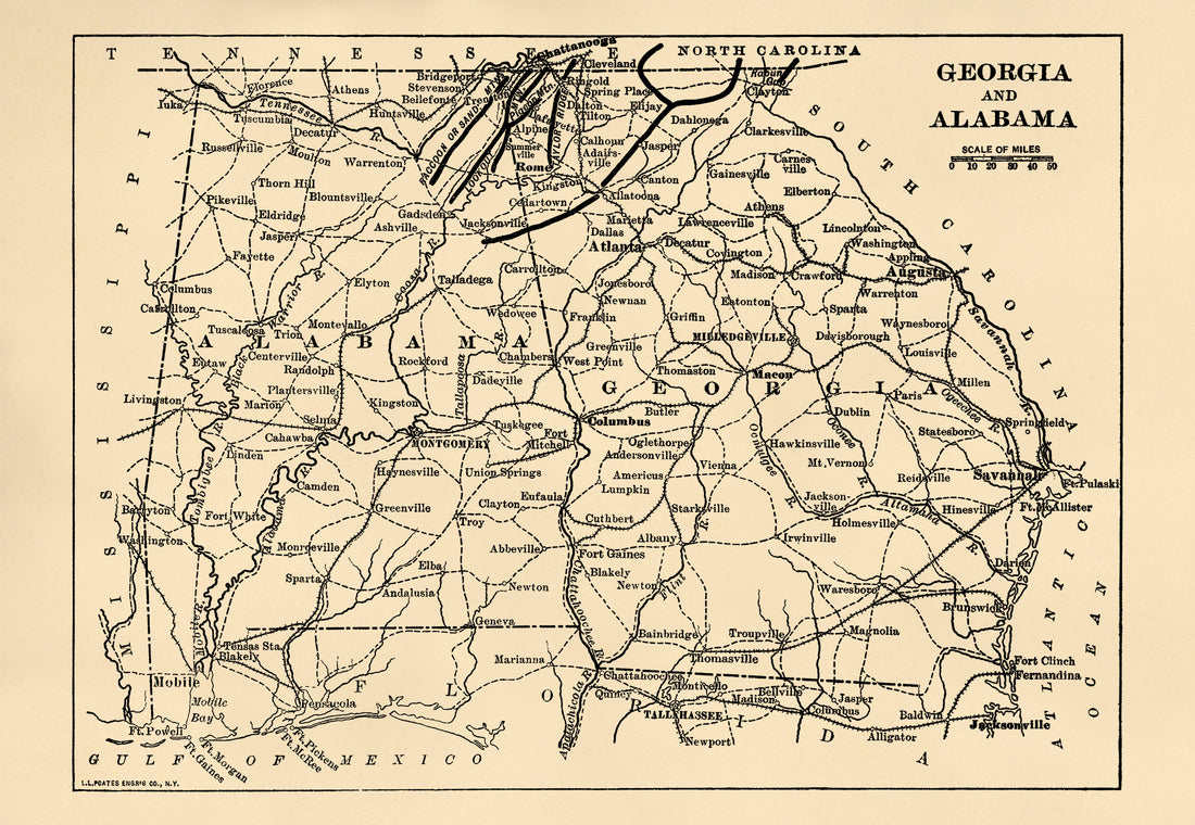 Georgia and Alabama from American Civil War Atlas 1914