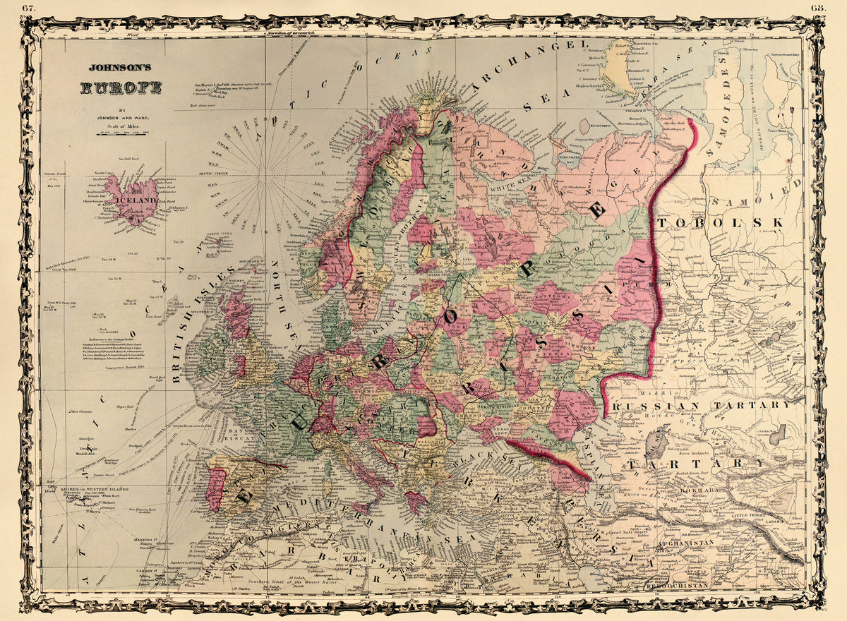 Europe from Family Atlas 1862