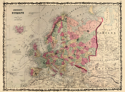Europe from Family Atlas 1862