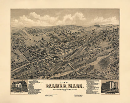 View of Palmer, Massachusetts 1879 by Relic Map Company