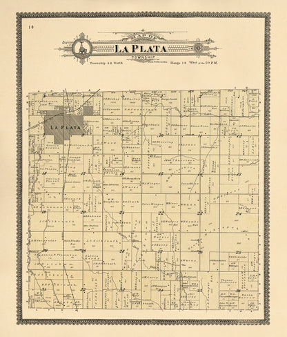 La Plata Township from Standard Atlas of Macon County, Missouri 1897