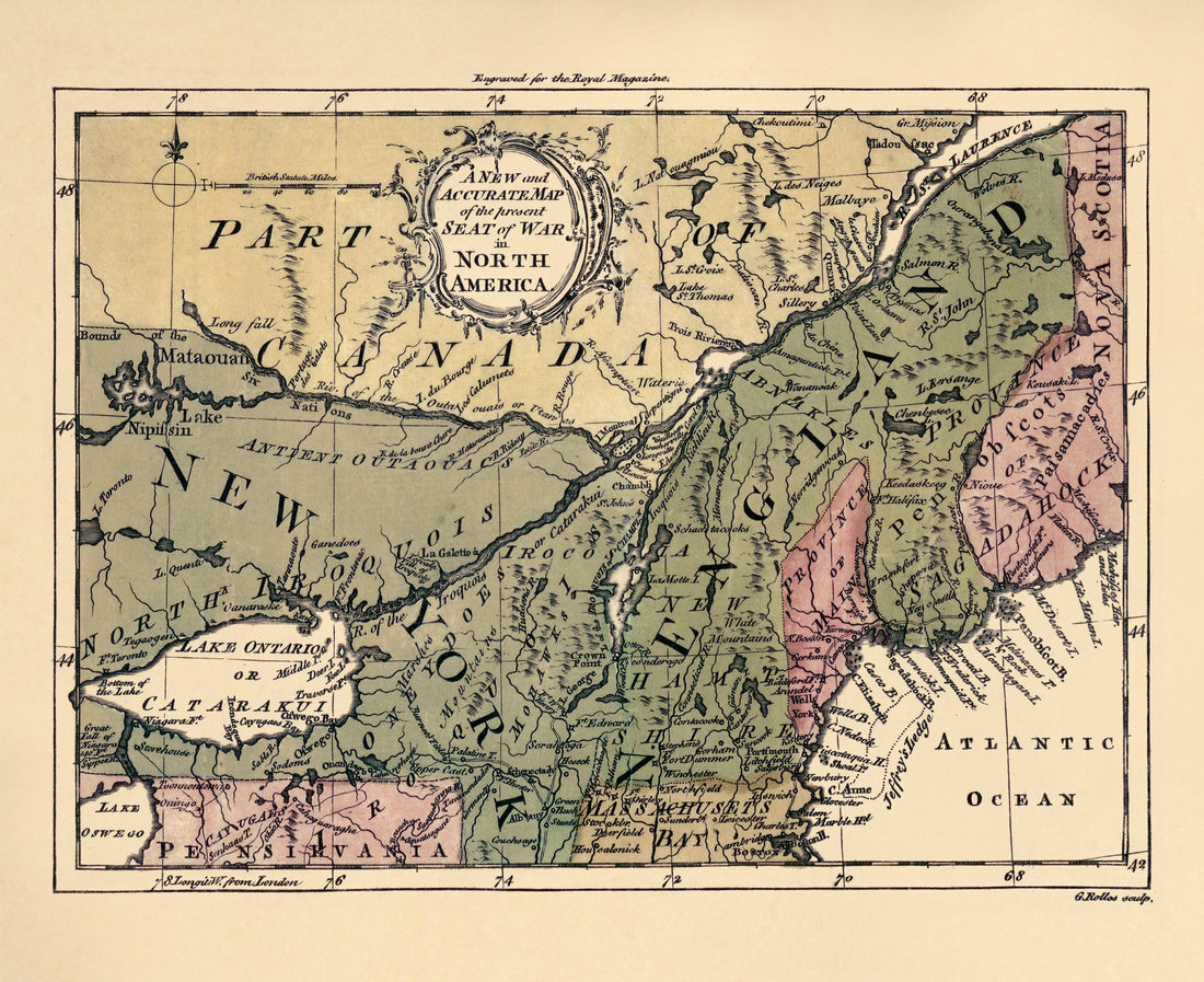 A New and Accurate Map of the Present Seat of War In North America 1759