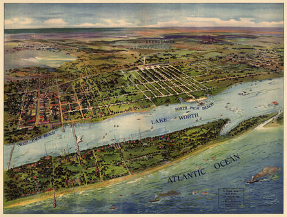 Panoramic View of West Palm Beach, North Palm Beach and Lake Worth 1915