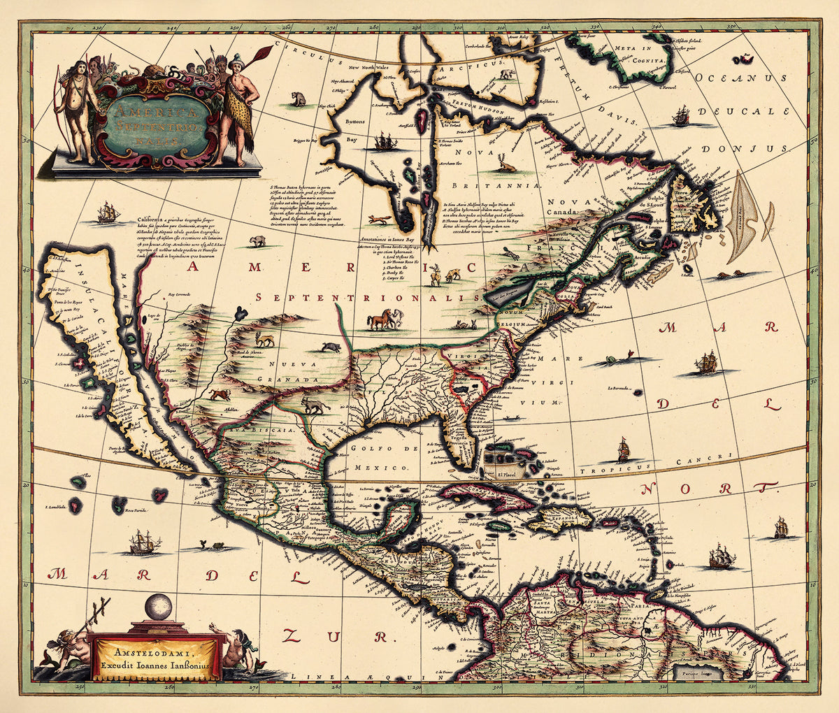America Septentrionalis 1652 by Relic Map Company